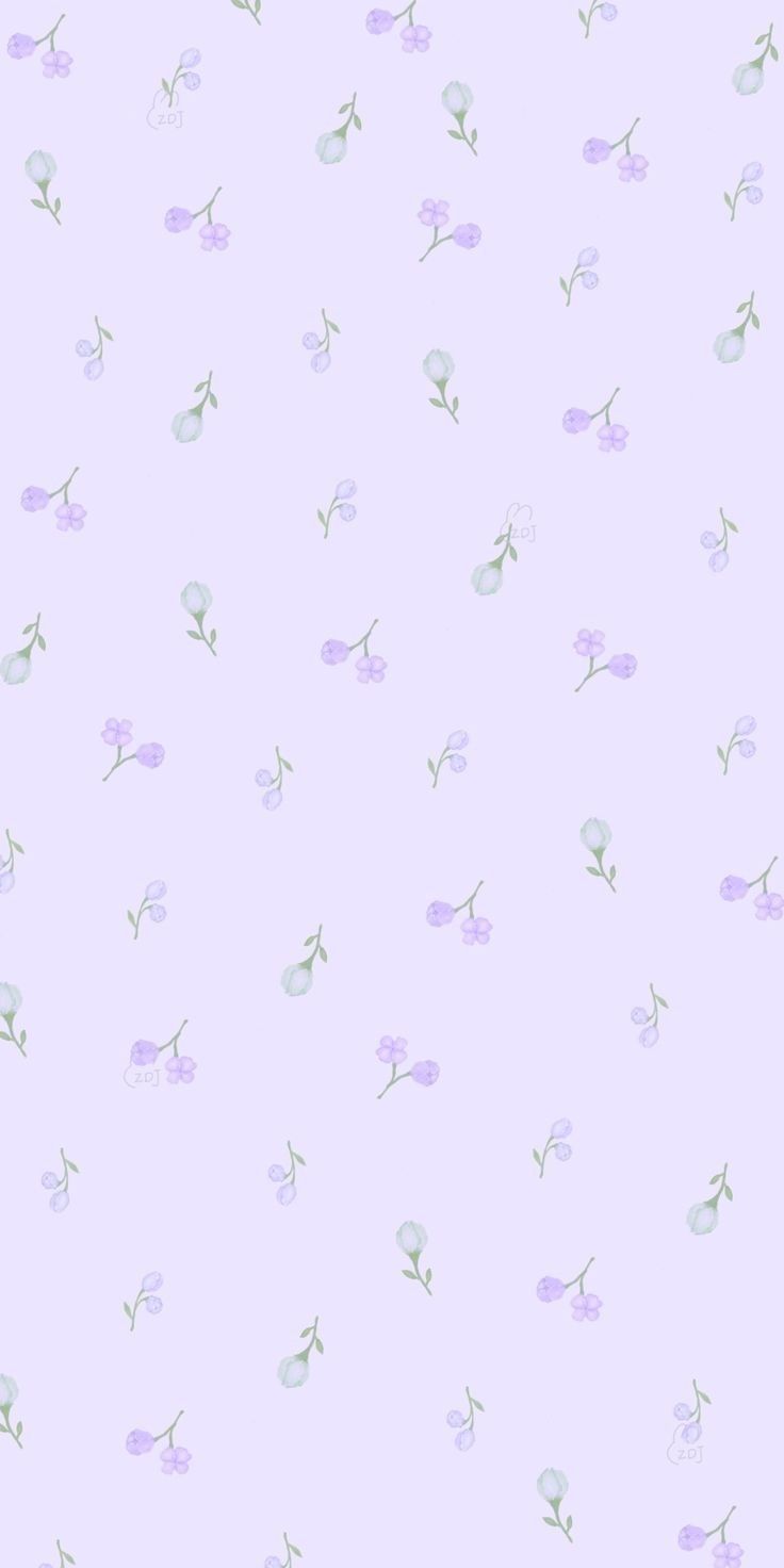 Pastel Purple Wallpaper with Flowers