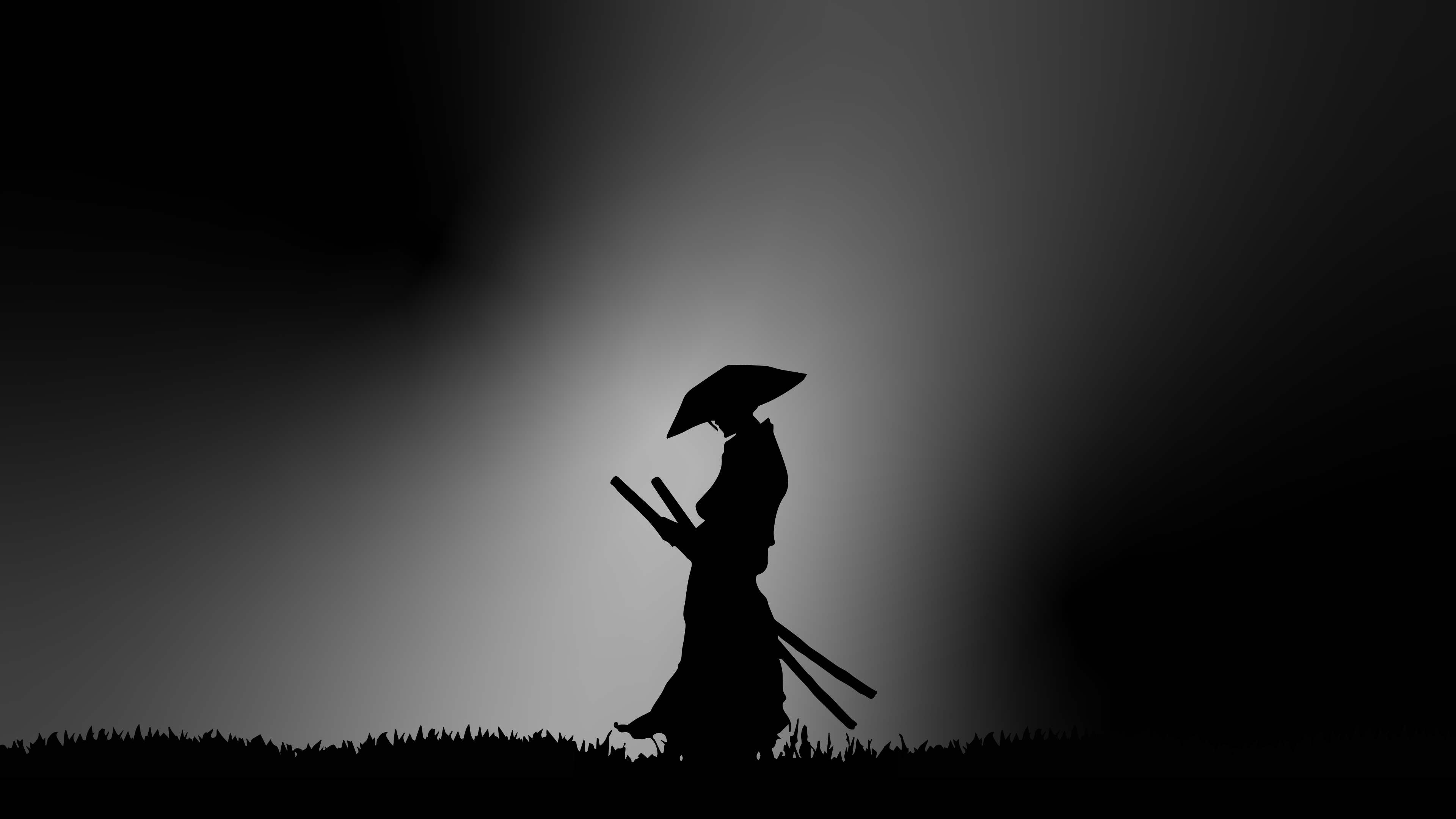 Silhouette of a Solitary Samurai