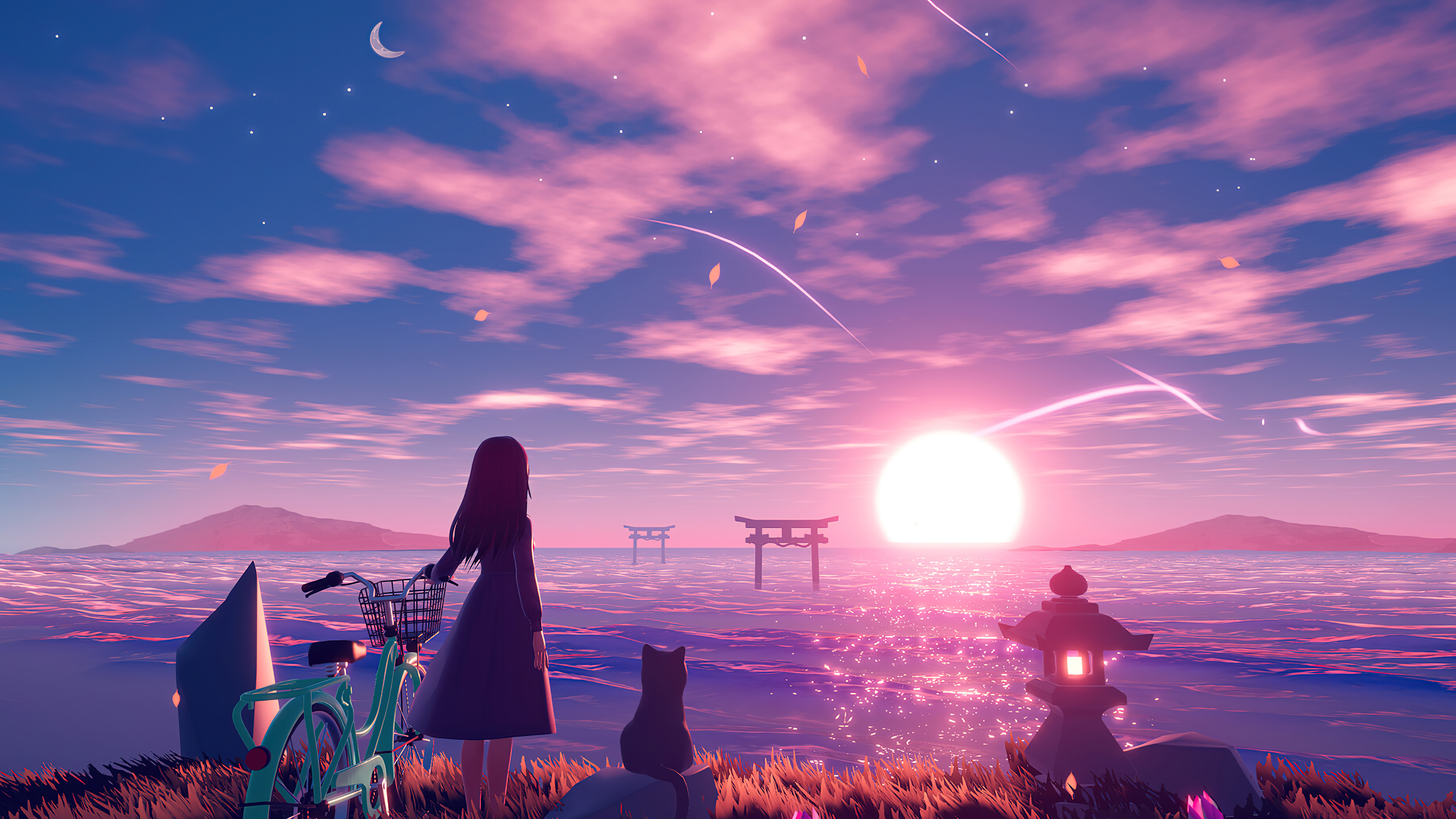 Sunrise Scenery 3D Render Digital Art