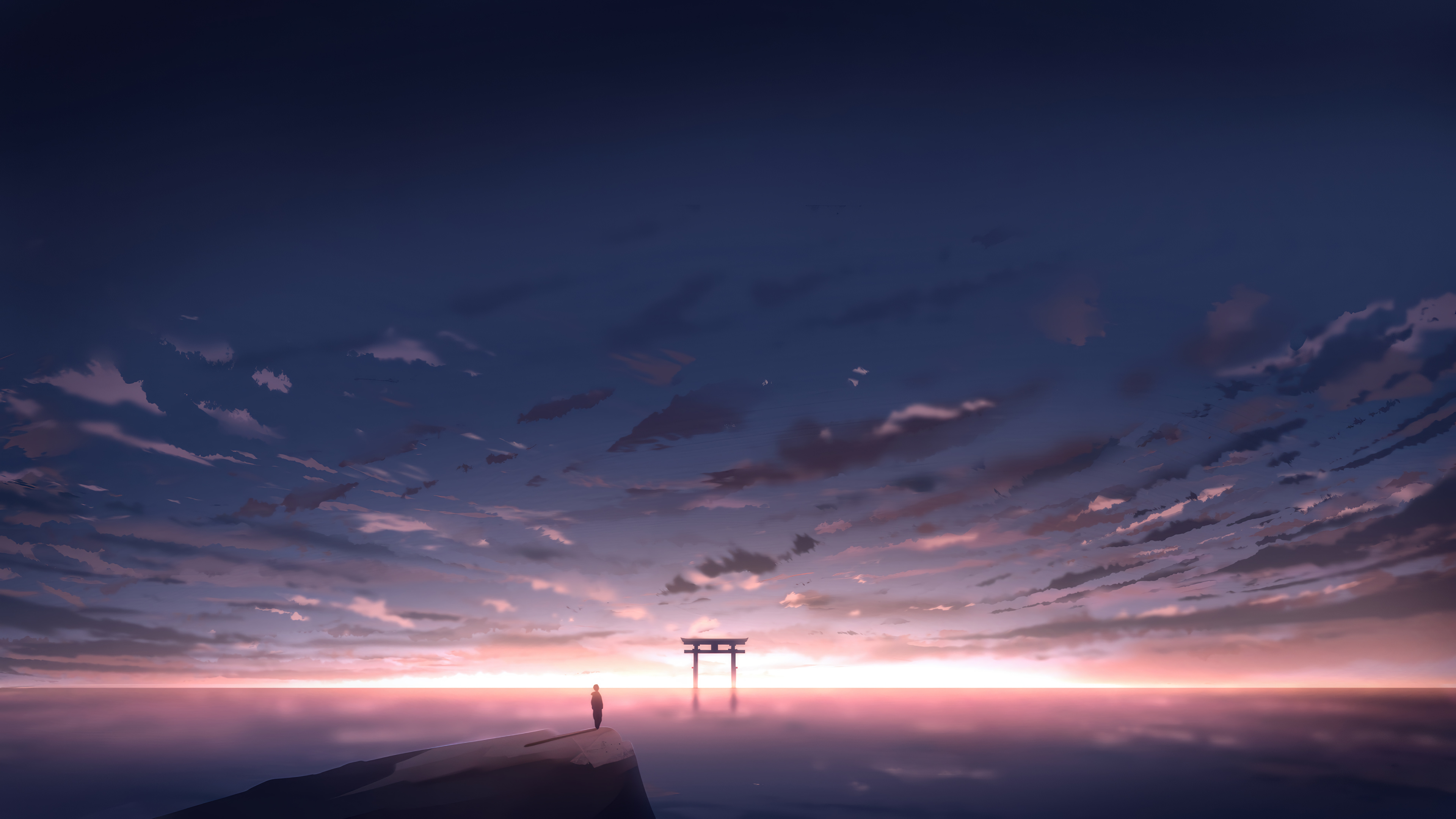 Sunrise Horizon Scenery Wallpaper 4K HD