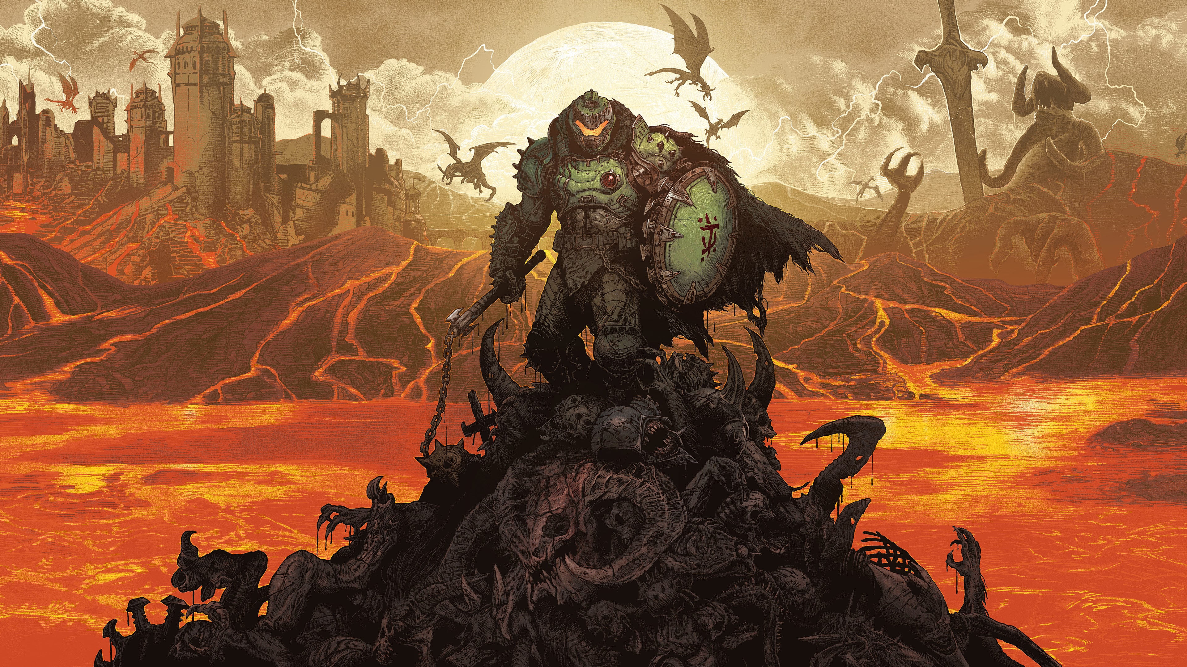 New key art for Doom: The Dark Ages, r