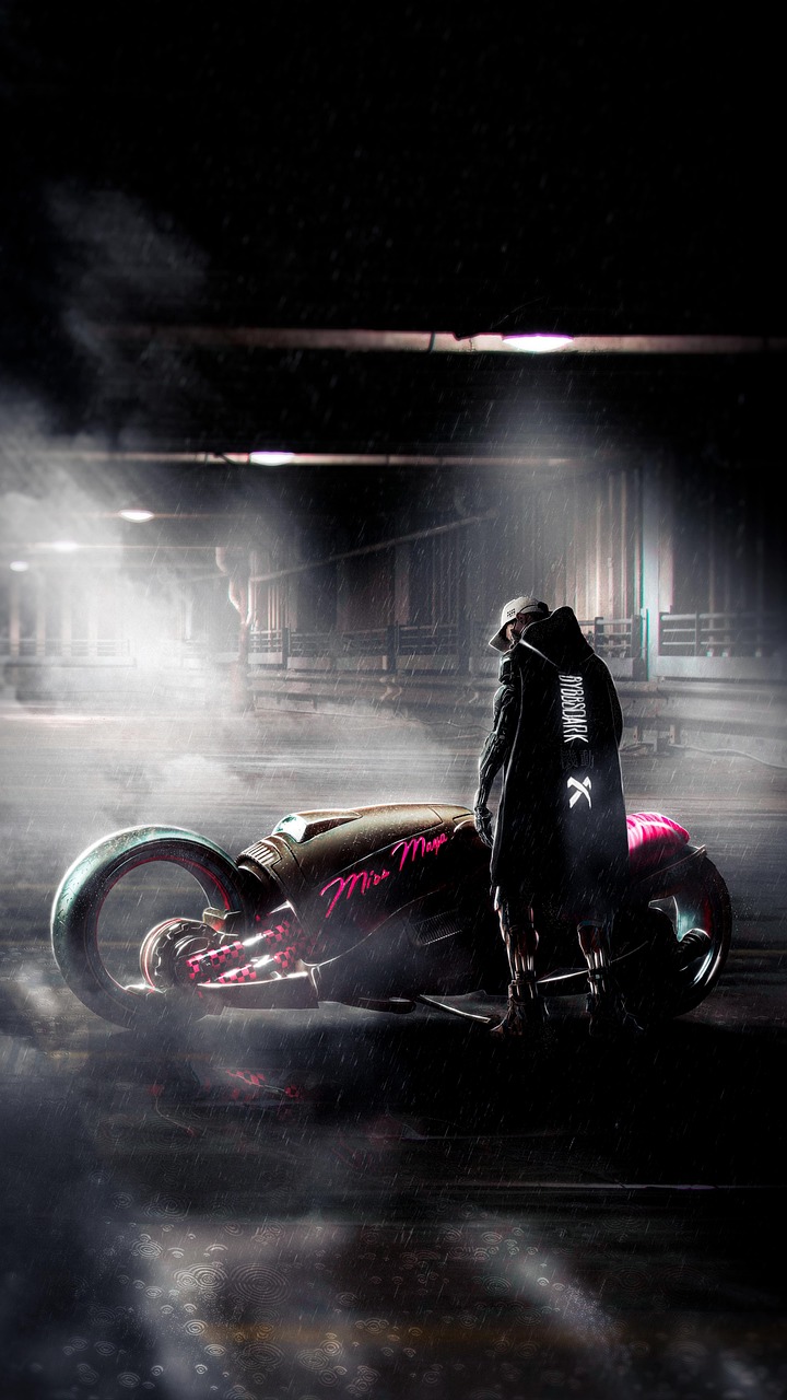 Cyberpunk Motorbike Art