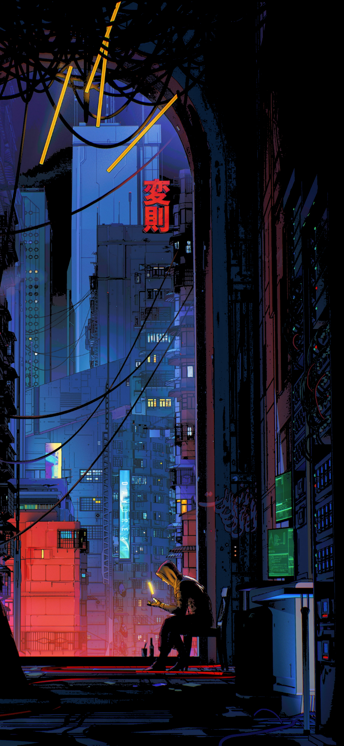 COOL CYBERPUNK PHONE WALLPAPER HD
