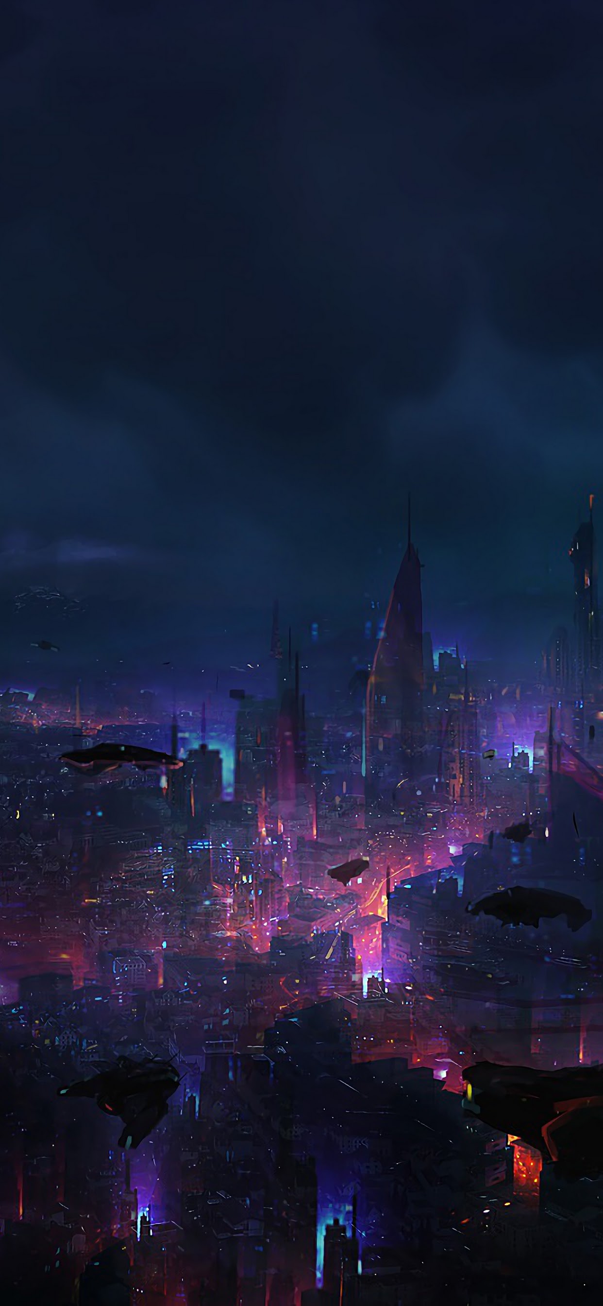 Cyberpunk City Night Scenery Sci Fi 4K