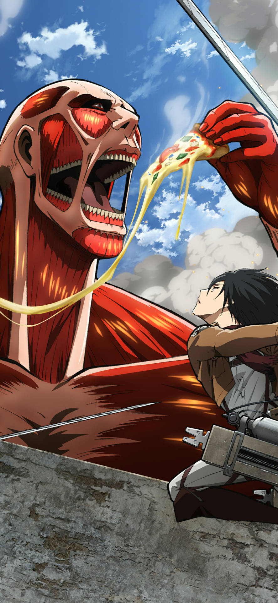 Colossal Eating Pizza Attack On Titan