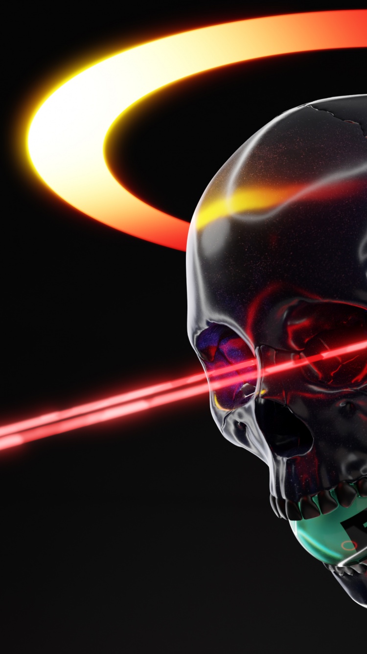 Skull Wallpaper 4K, Black background