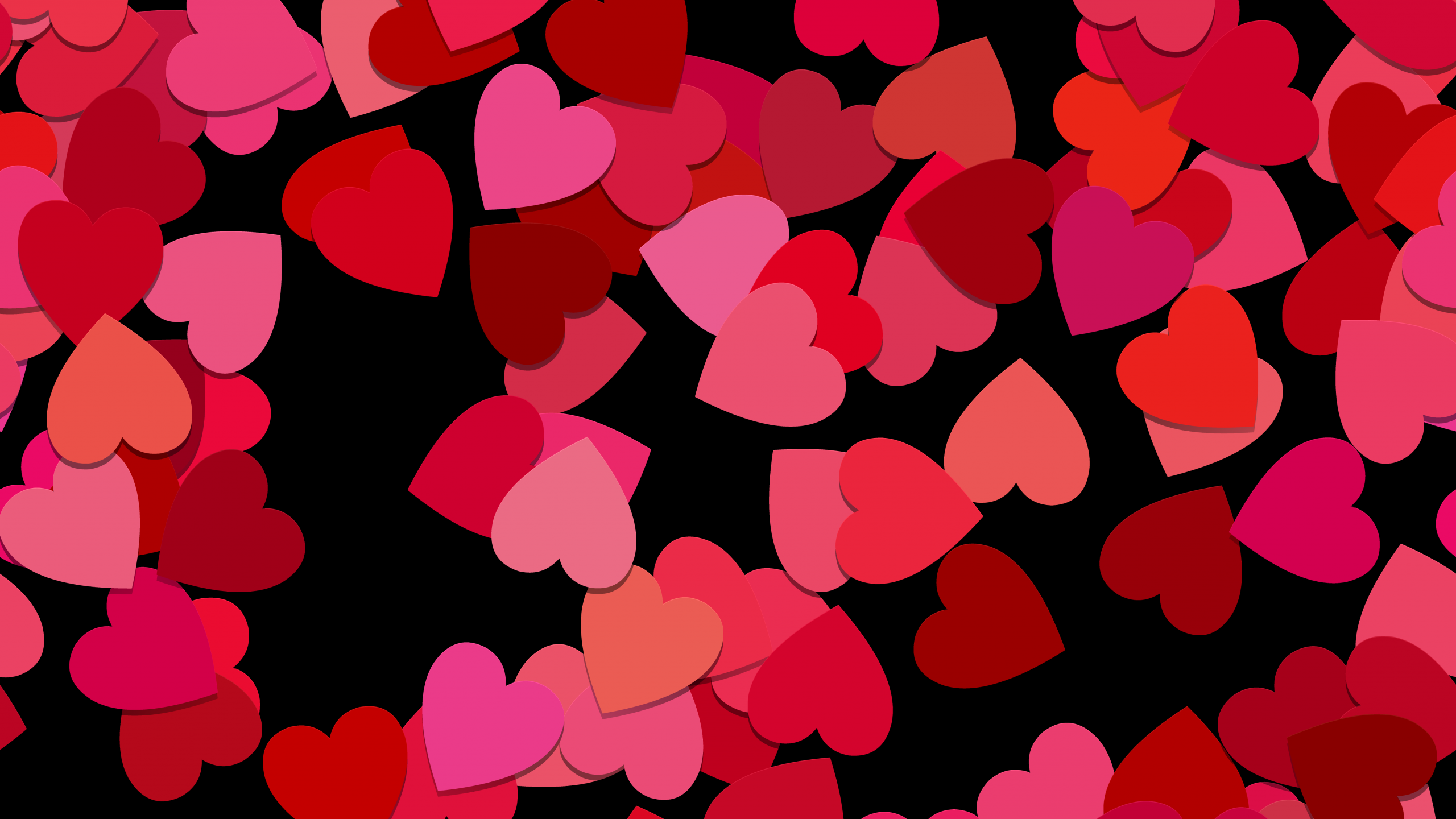 Love hearts Wallpaper 4K, Red aesthetic