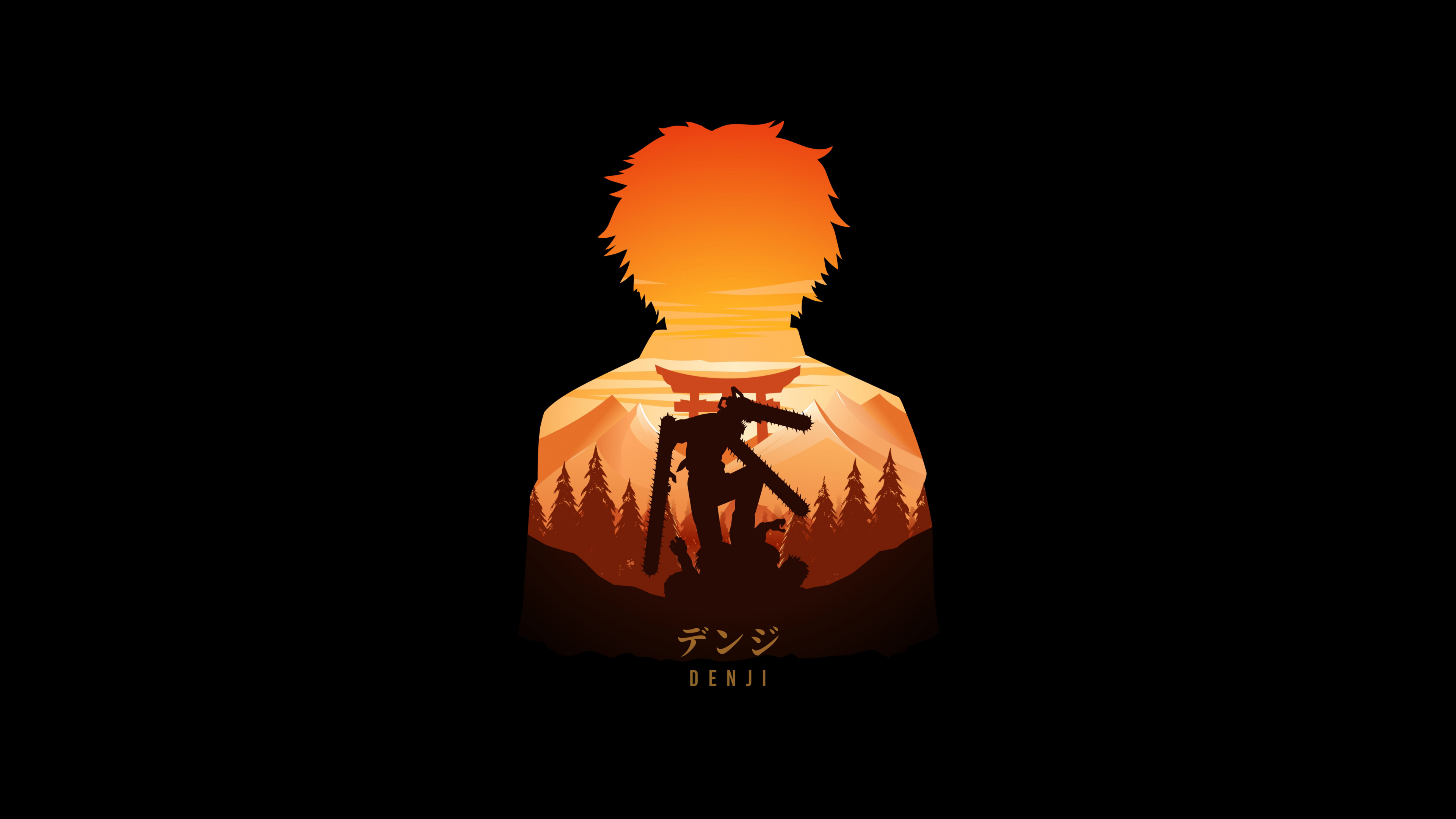 Denji Wallpaper 4K, Illustration, AMOLED