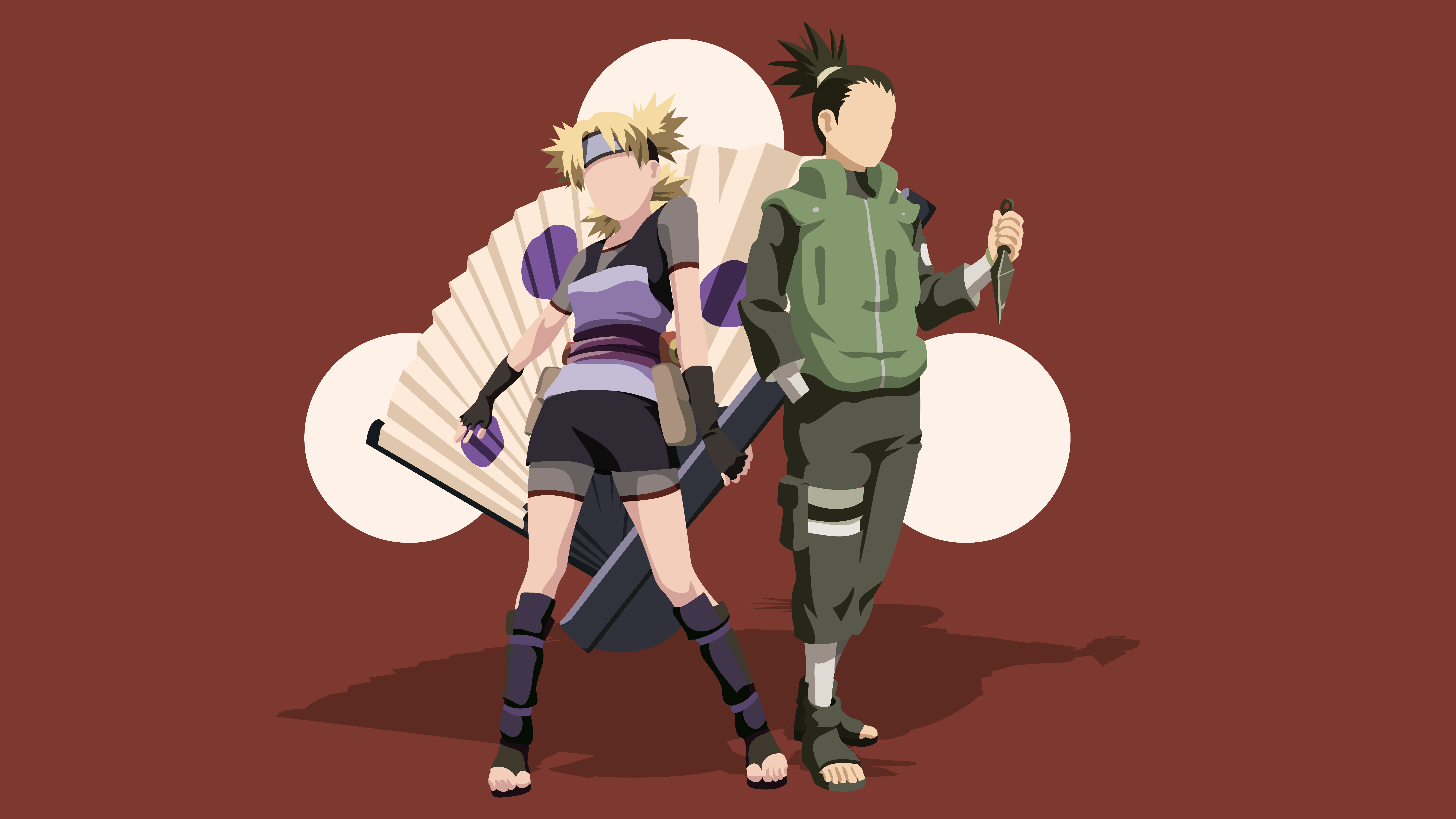 Download Minimalist Shikamaru Nara Temari (Naruto) Anime Naruto Minimalist Anime 4k Ultra HD Wallpaper