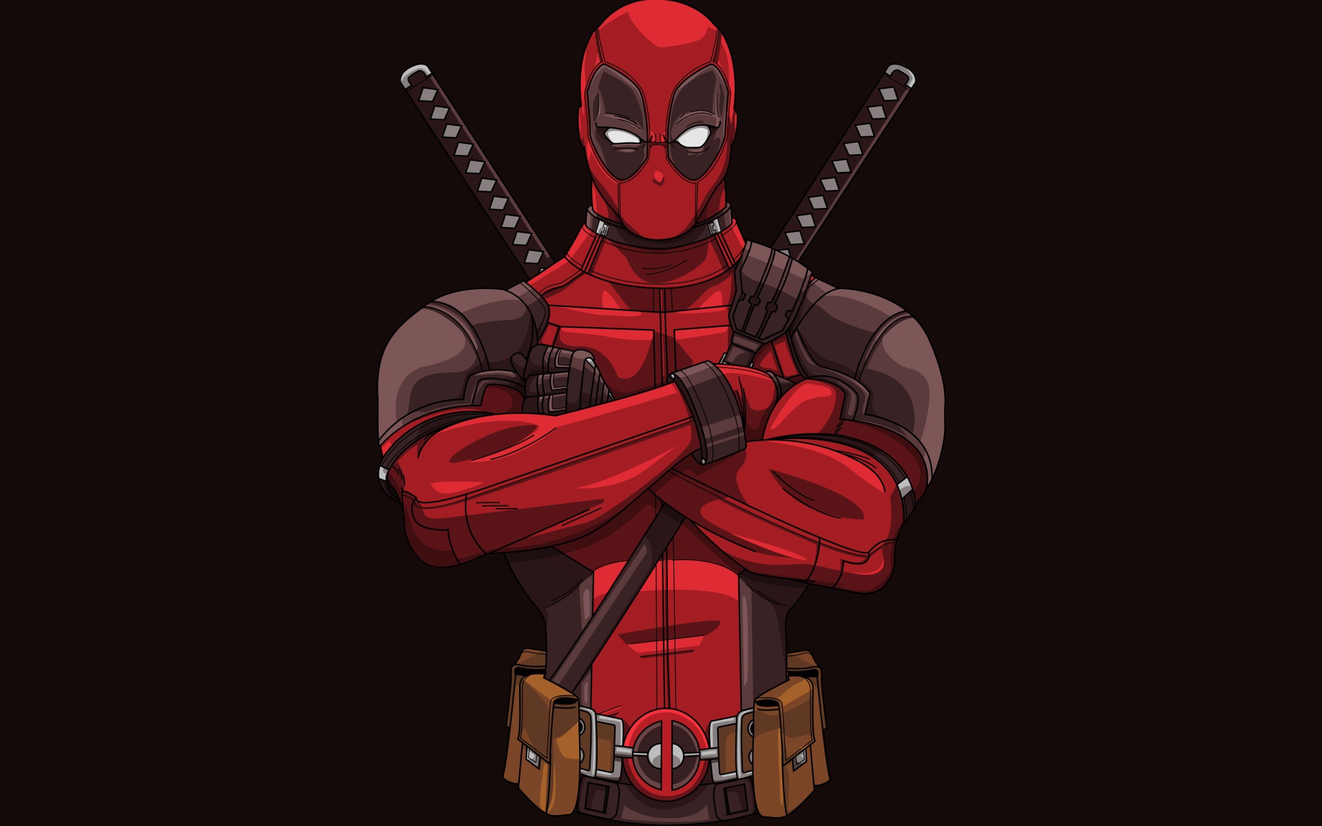 Superhero Deadpool on a black