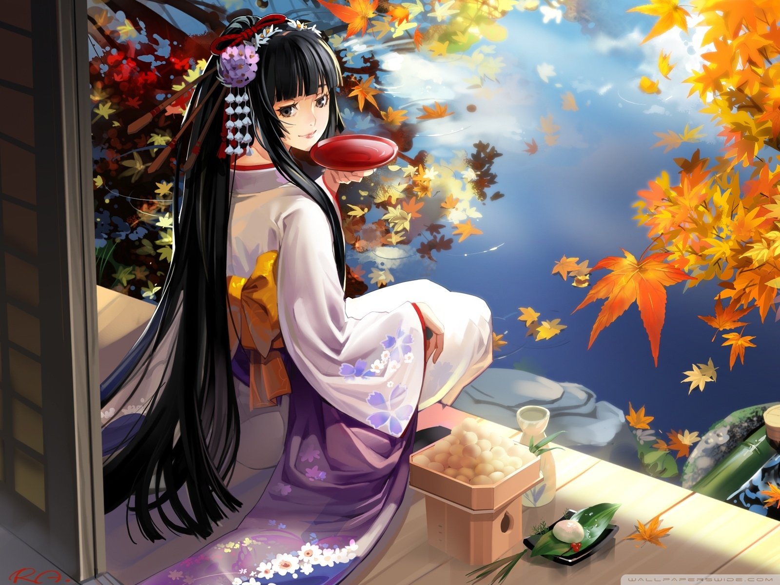 Serene Anime Girl HD Wallpaper amidst