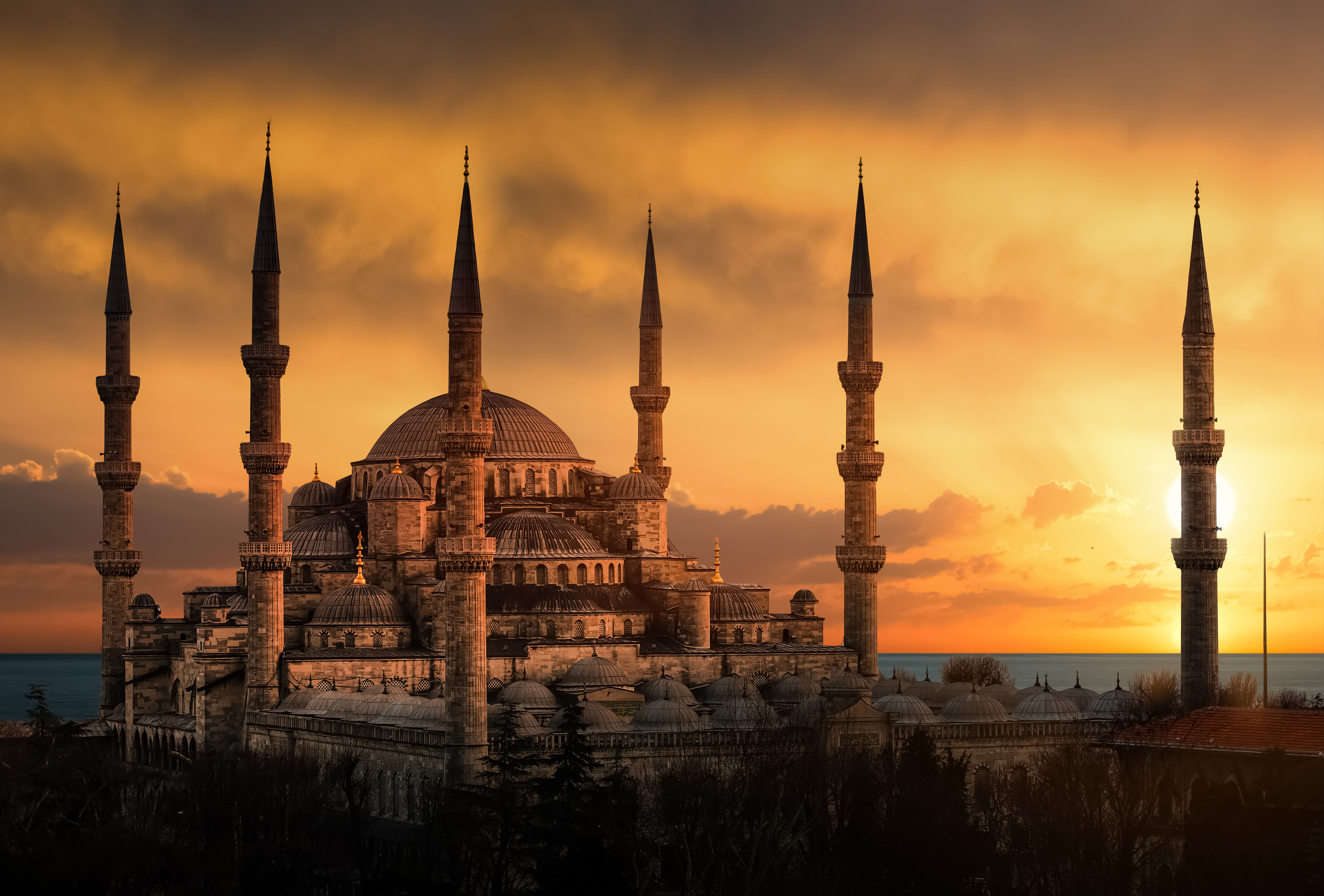 Blue Mosque Wallpaper 4K, Sultan Ahmed