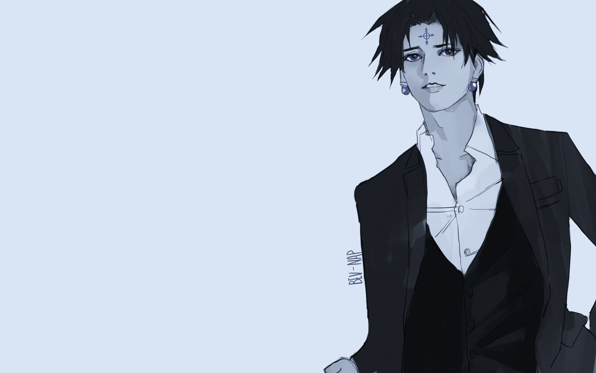 Wallpaper background, art, guy, Hunter