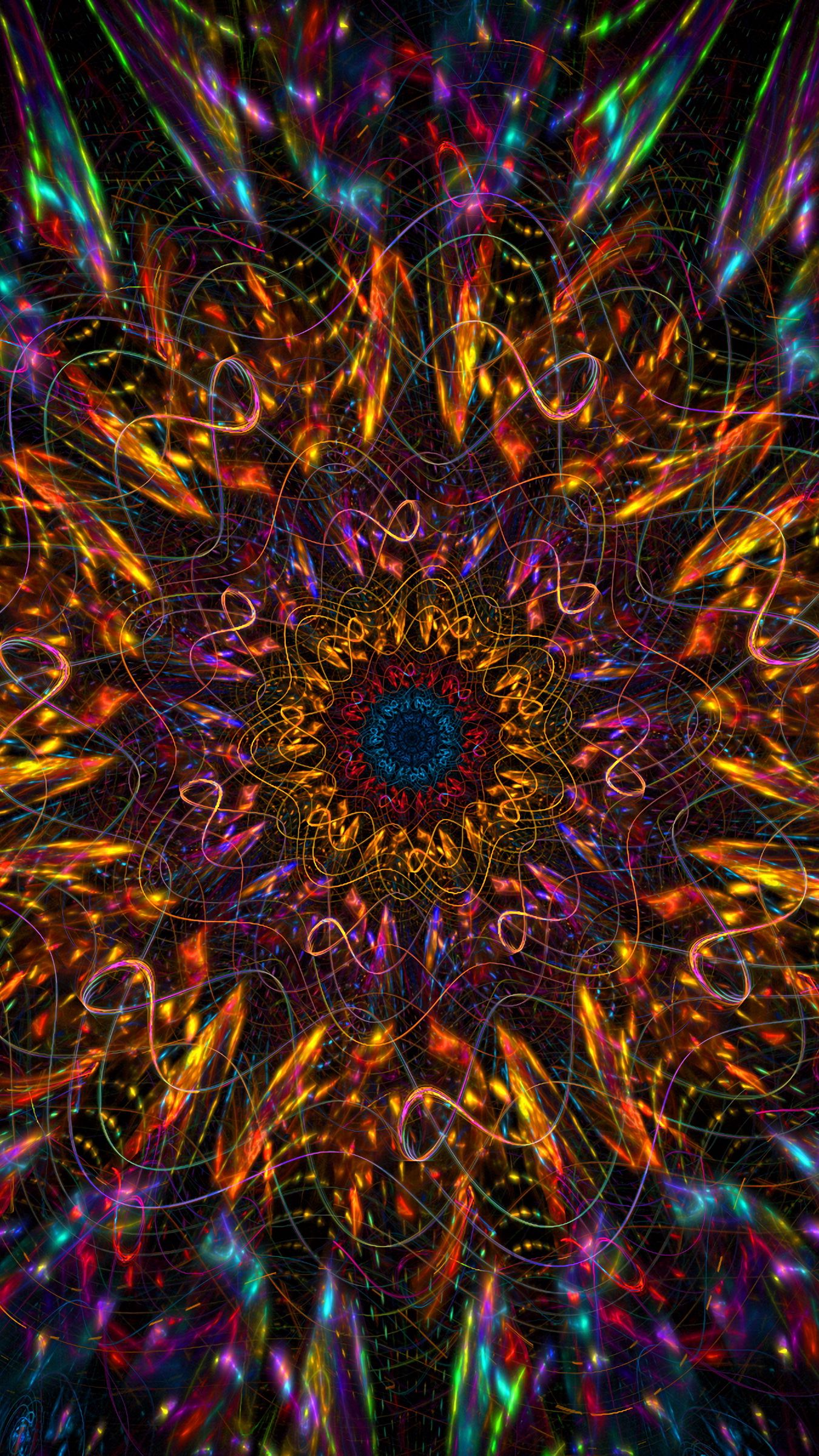 Download wallpaper 1350x2400 mandala, pattern, colorful, tangled, abstraction iphone 8+/7+/6s+/for parallax HD background
