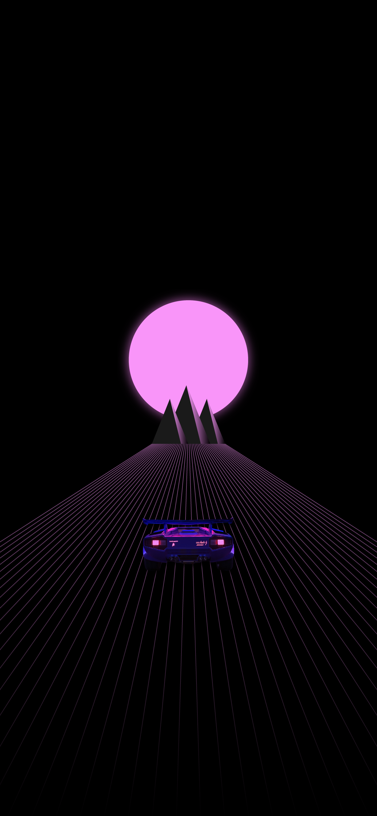 COOL SYNTHWAVE RETRO WAVE AMOLED WALLPAPER