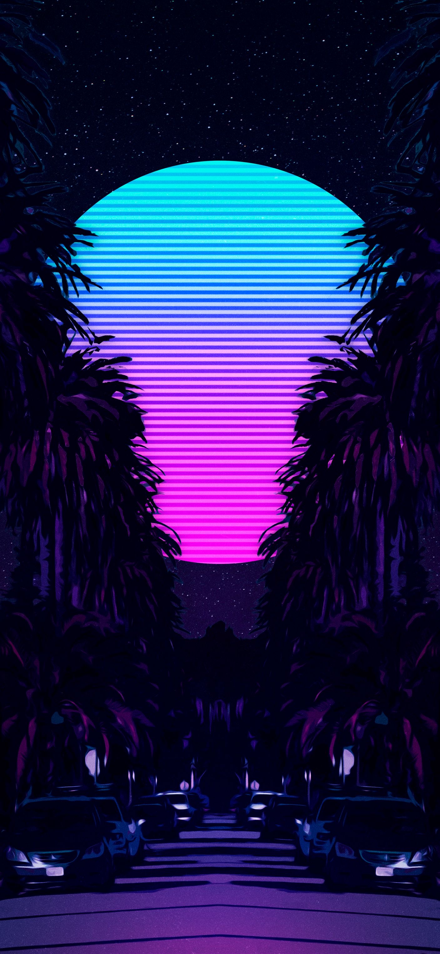 Wallpaper Miami Vibe, Synthwave, Tablet