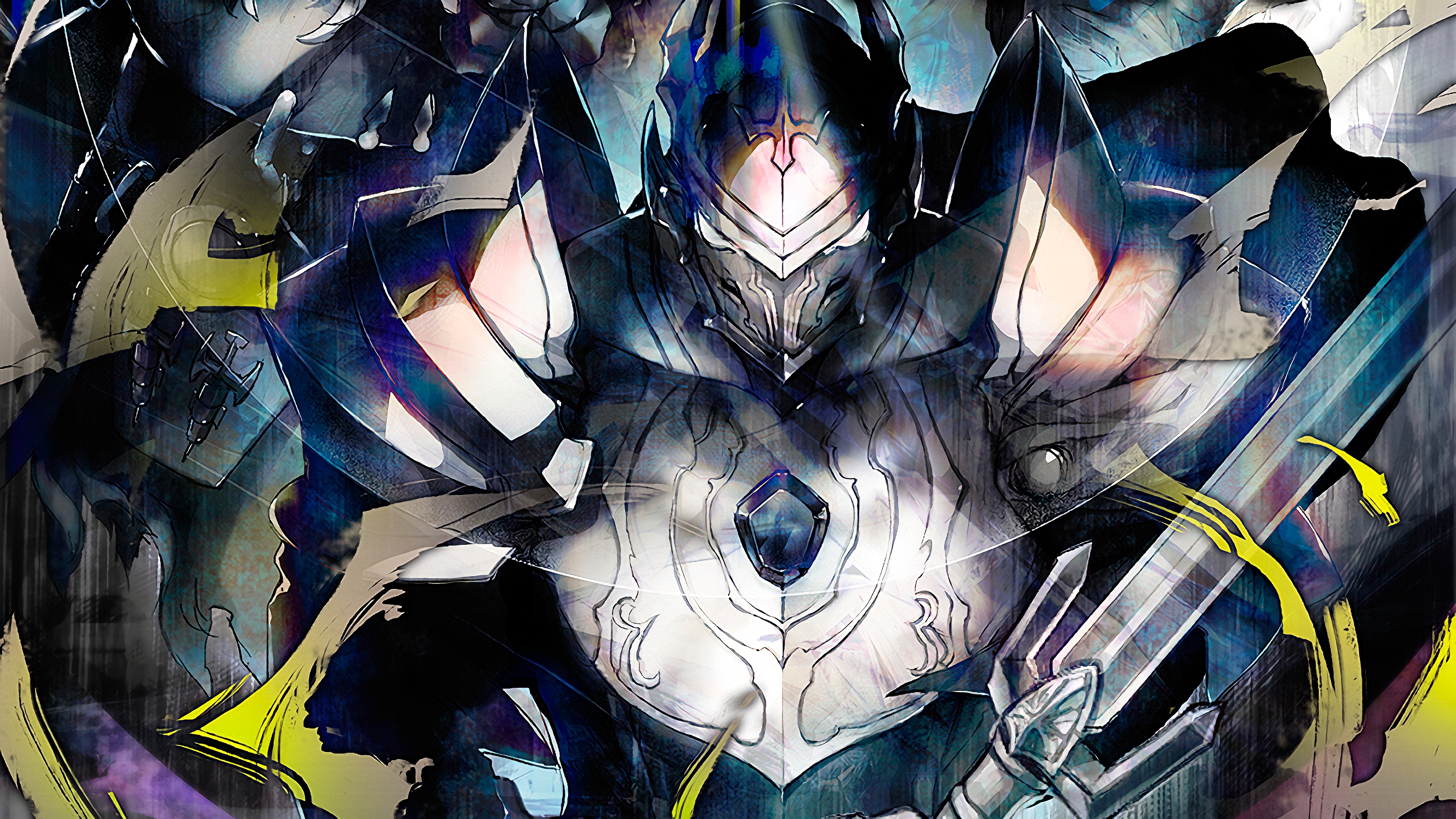 Desktop wallpaper: Touch Me (Overlord), Anime, Armor, Helmet, Sword 4K free download for PC. 900009