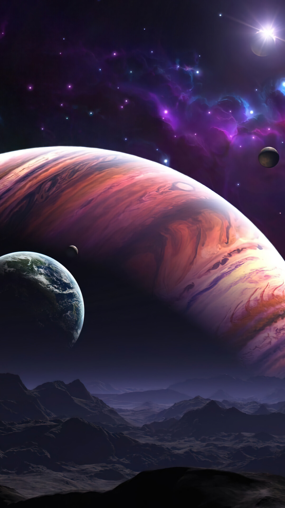 Planet Space Cosmos Stars 4K Wallpaper