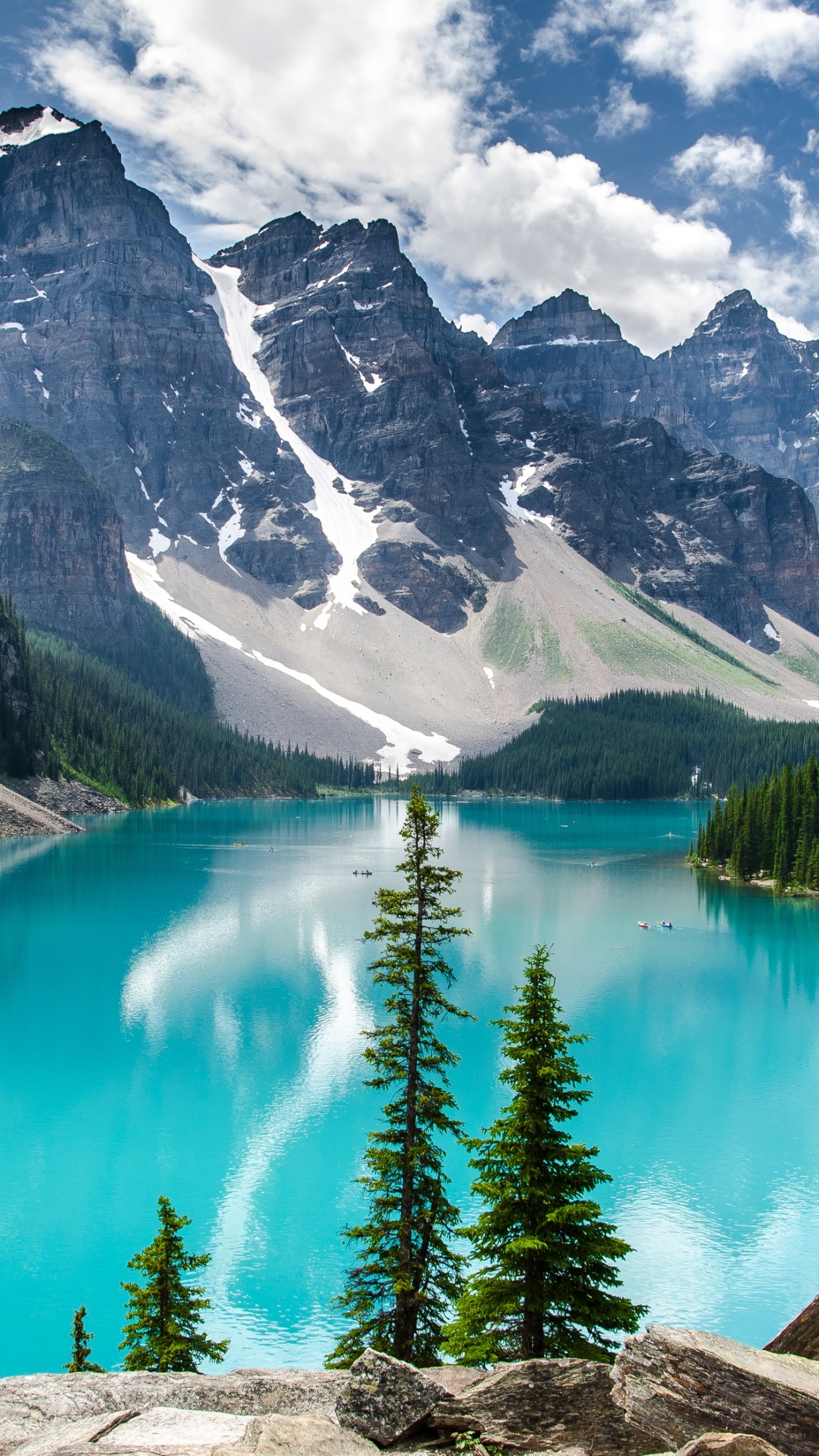 Moraine Lake Wallpaper 4K, Snow covered
