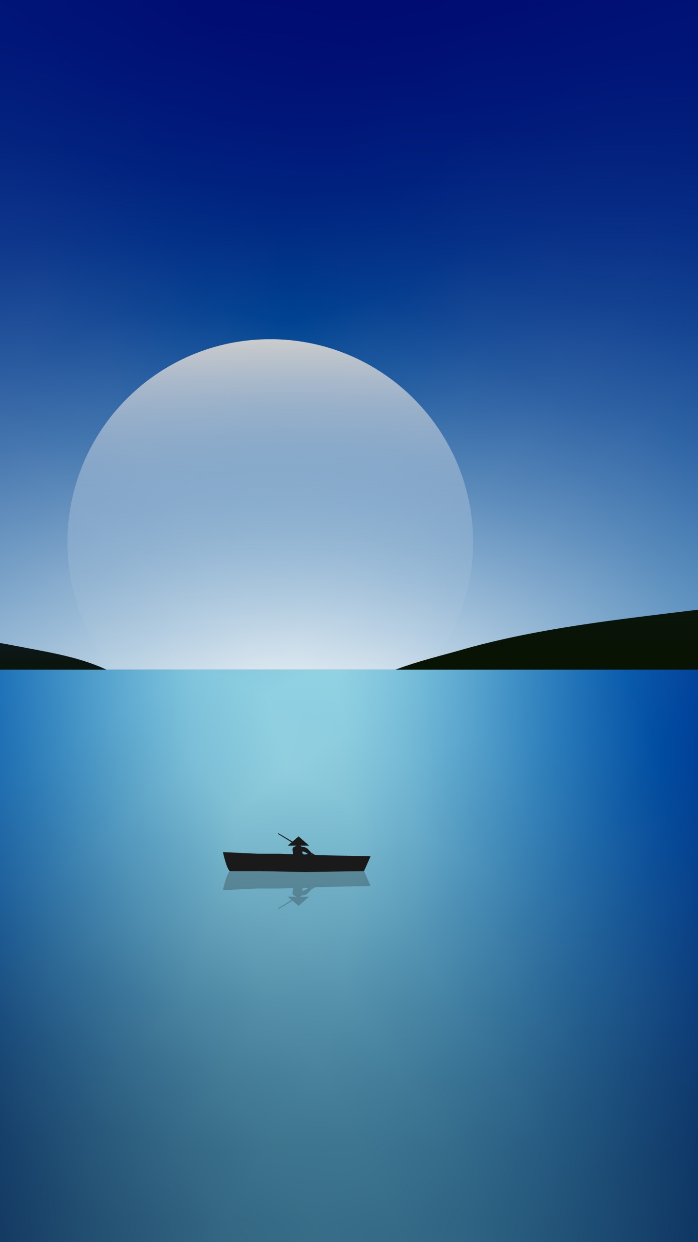 Moon Night Minimalist 8K Wallpaper