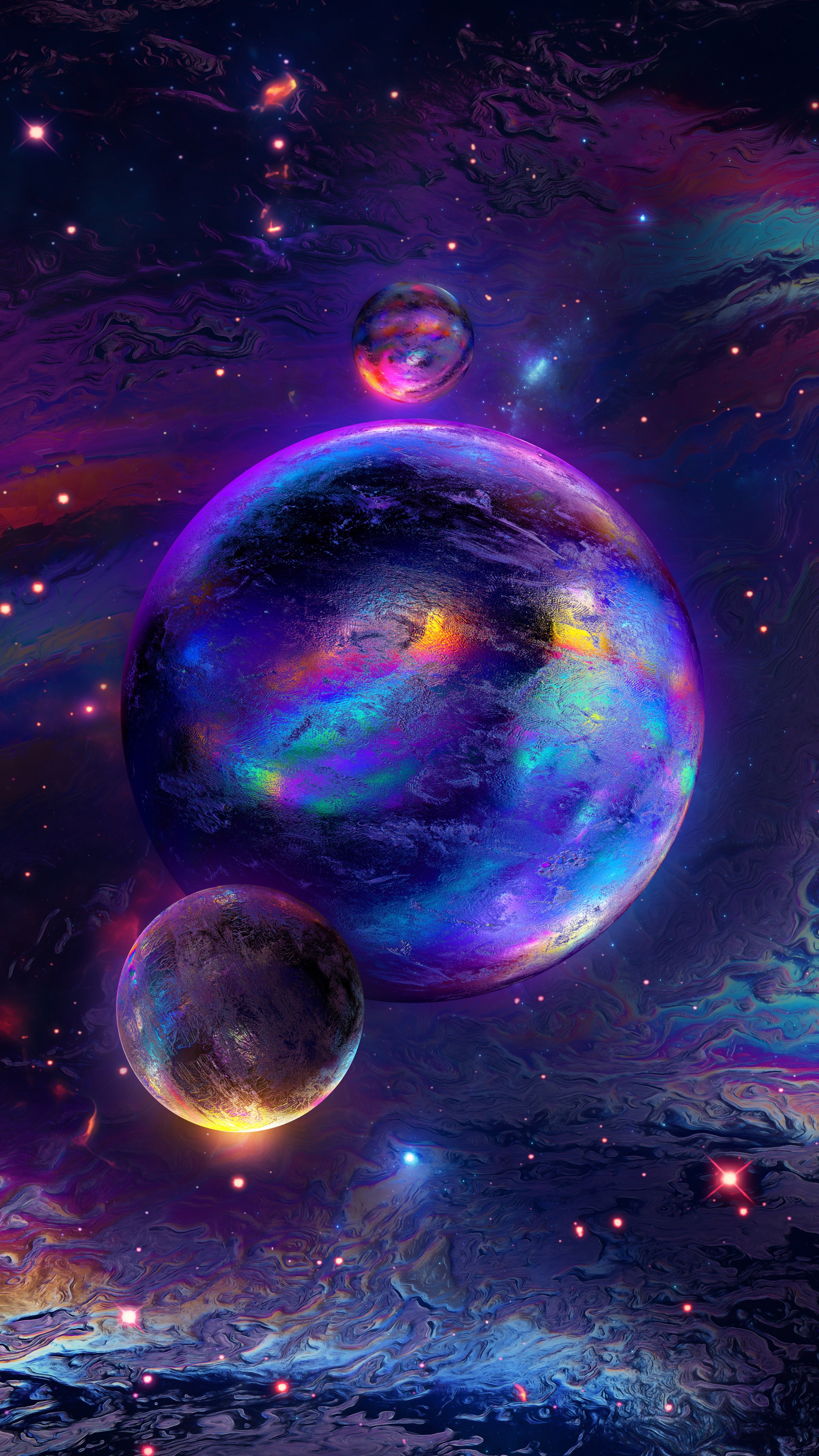 Spheres Wallpaper 4K, Cosmos, Nebula
