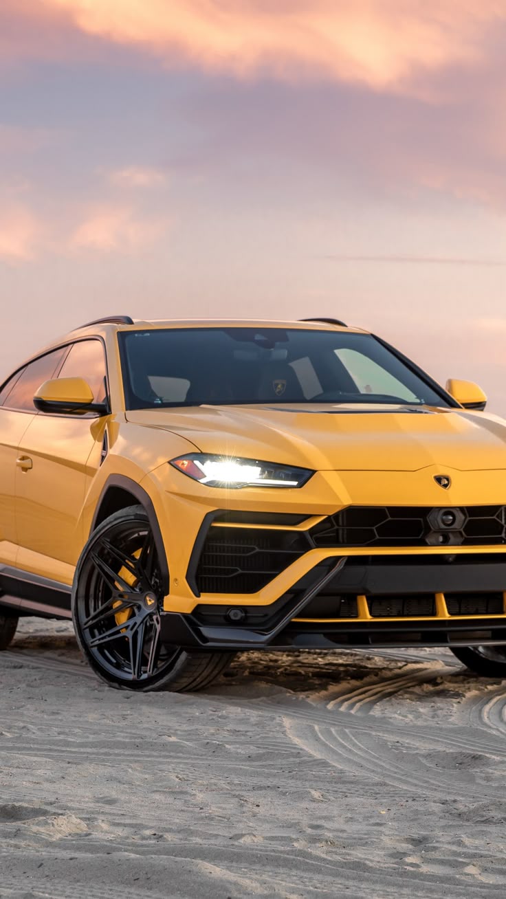 Yellow Lamborghini Urus, 2020 compact