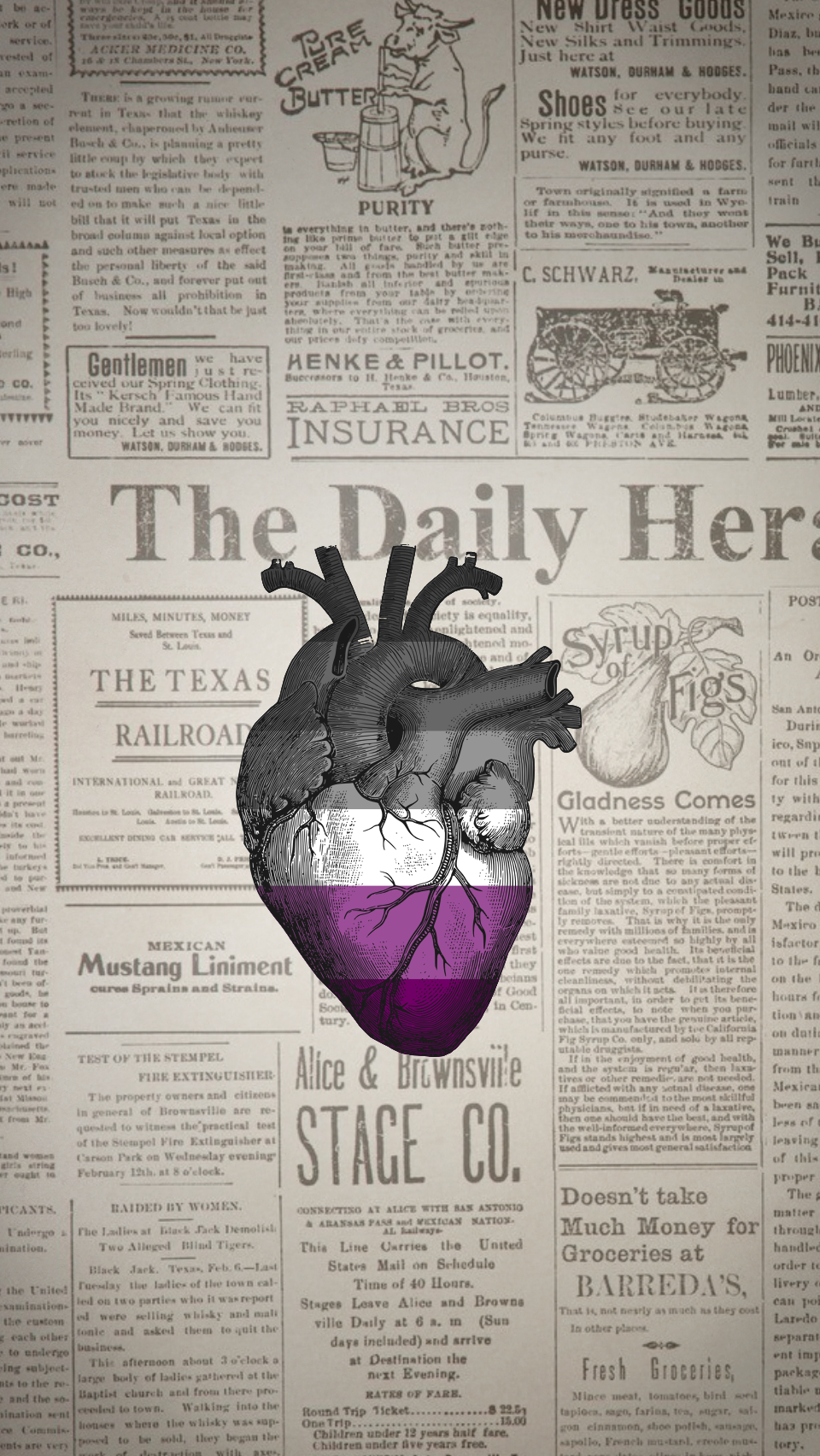 Vintage Themed Asexual Pride Flag