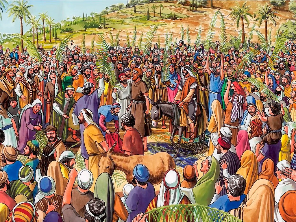 Jesus rides into Jerusalem