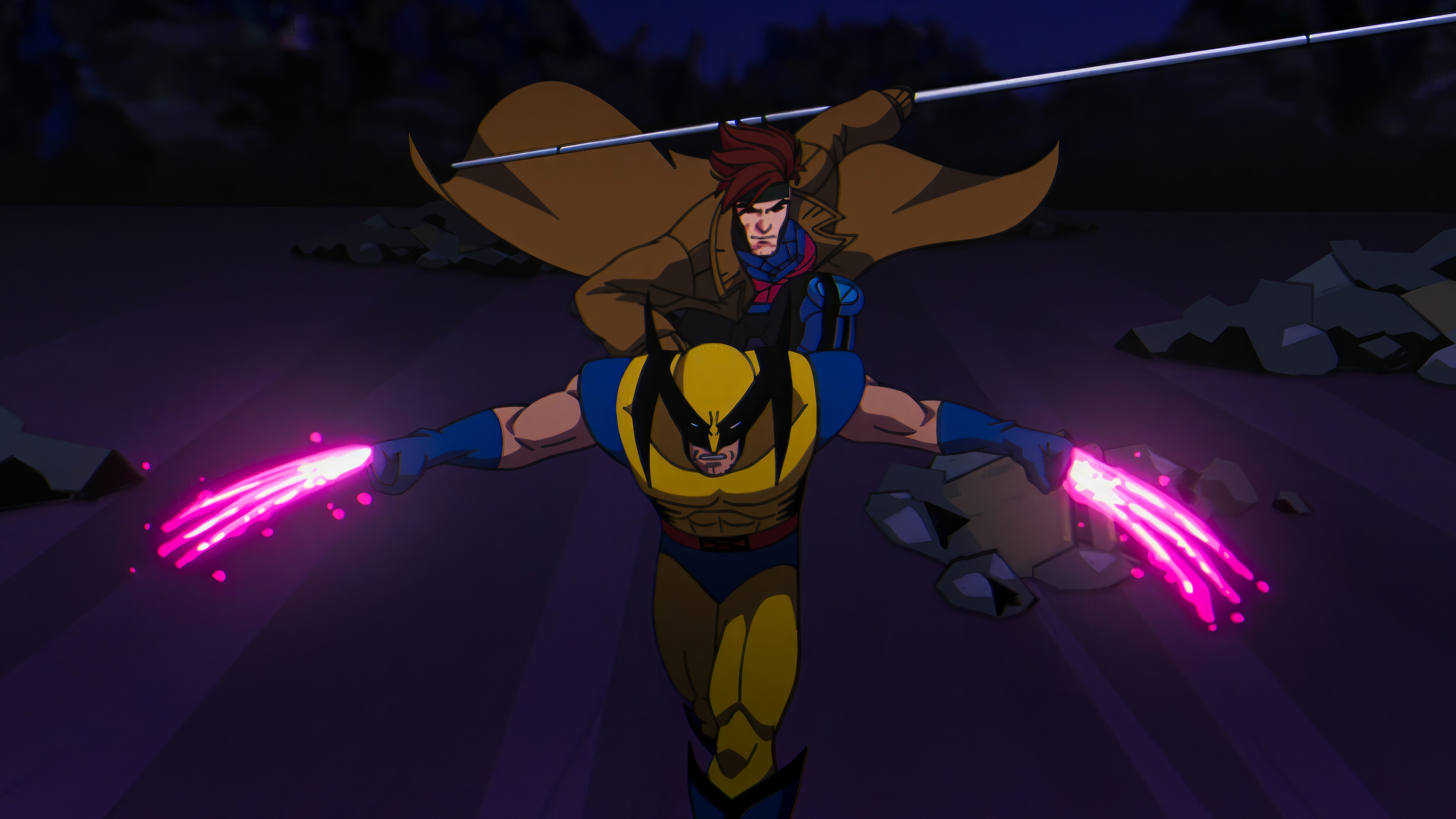 X Men 97 Wolverine Gambit Wallpaper 4K