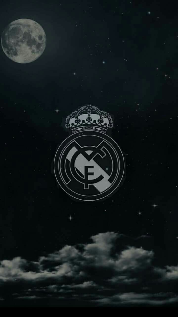 Real Madrid Logo with Full Moon and Stars