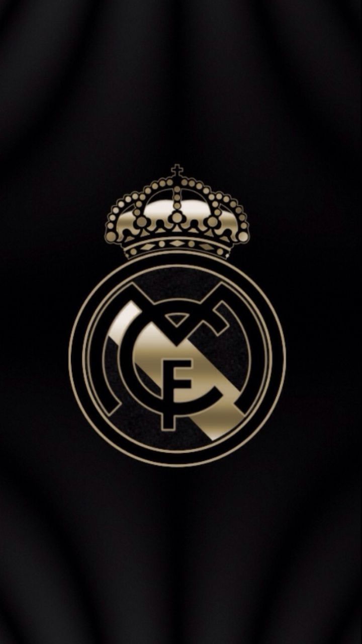 Real Madrid Logo on Black Background