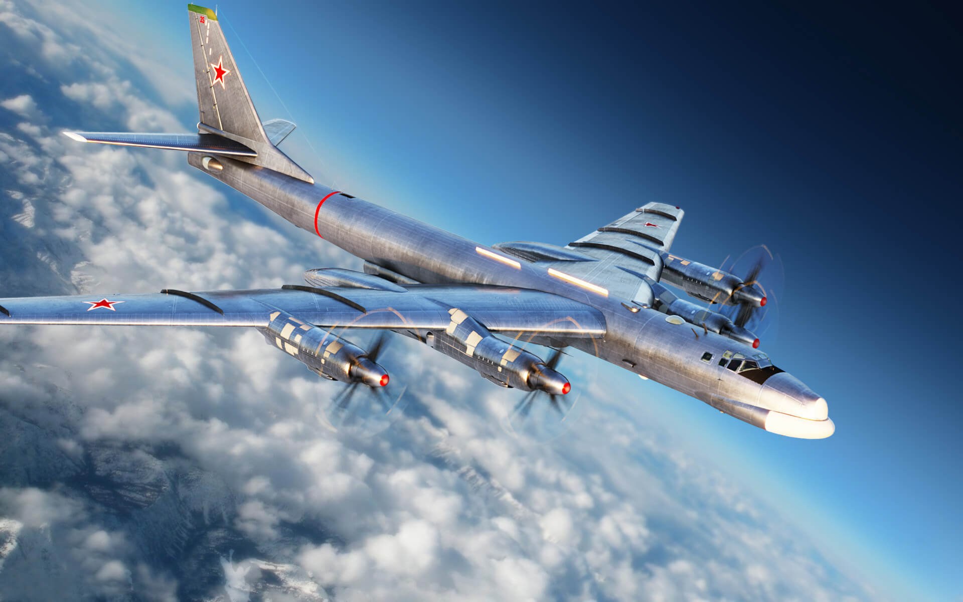 Tupolev Tu 95K Bear B Bomber 3D Model