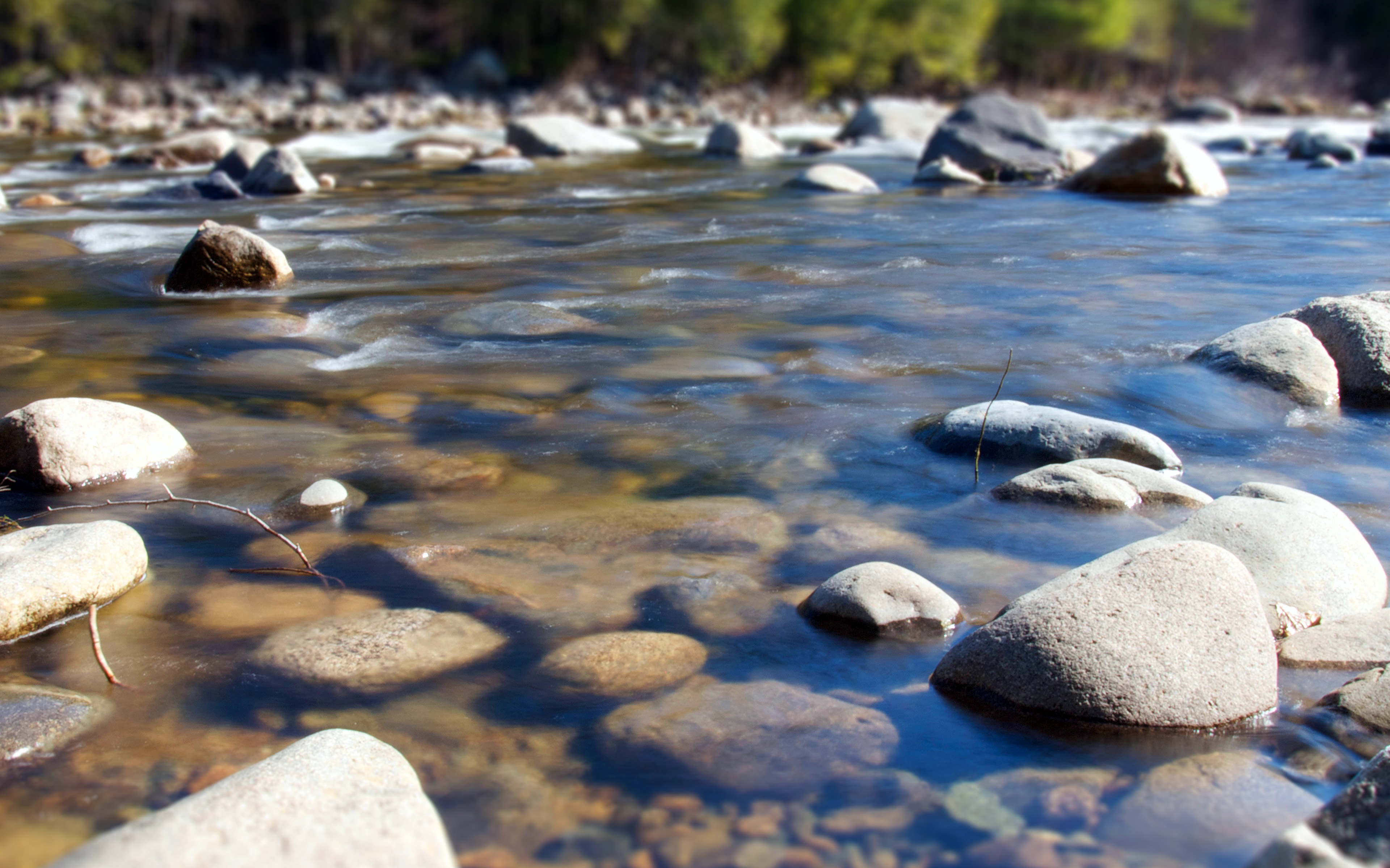 Summer Rocks River Lake Nature