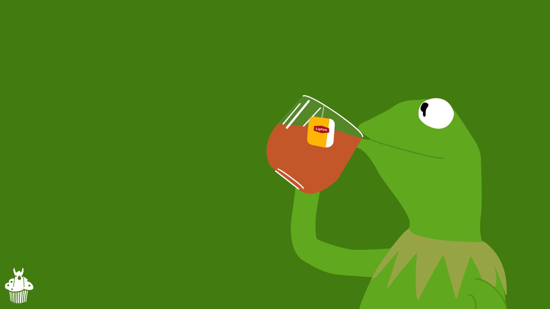 Minimalist Art Kermit The Frog Sipping