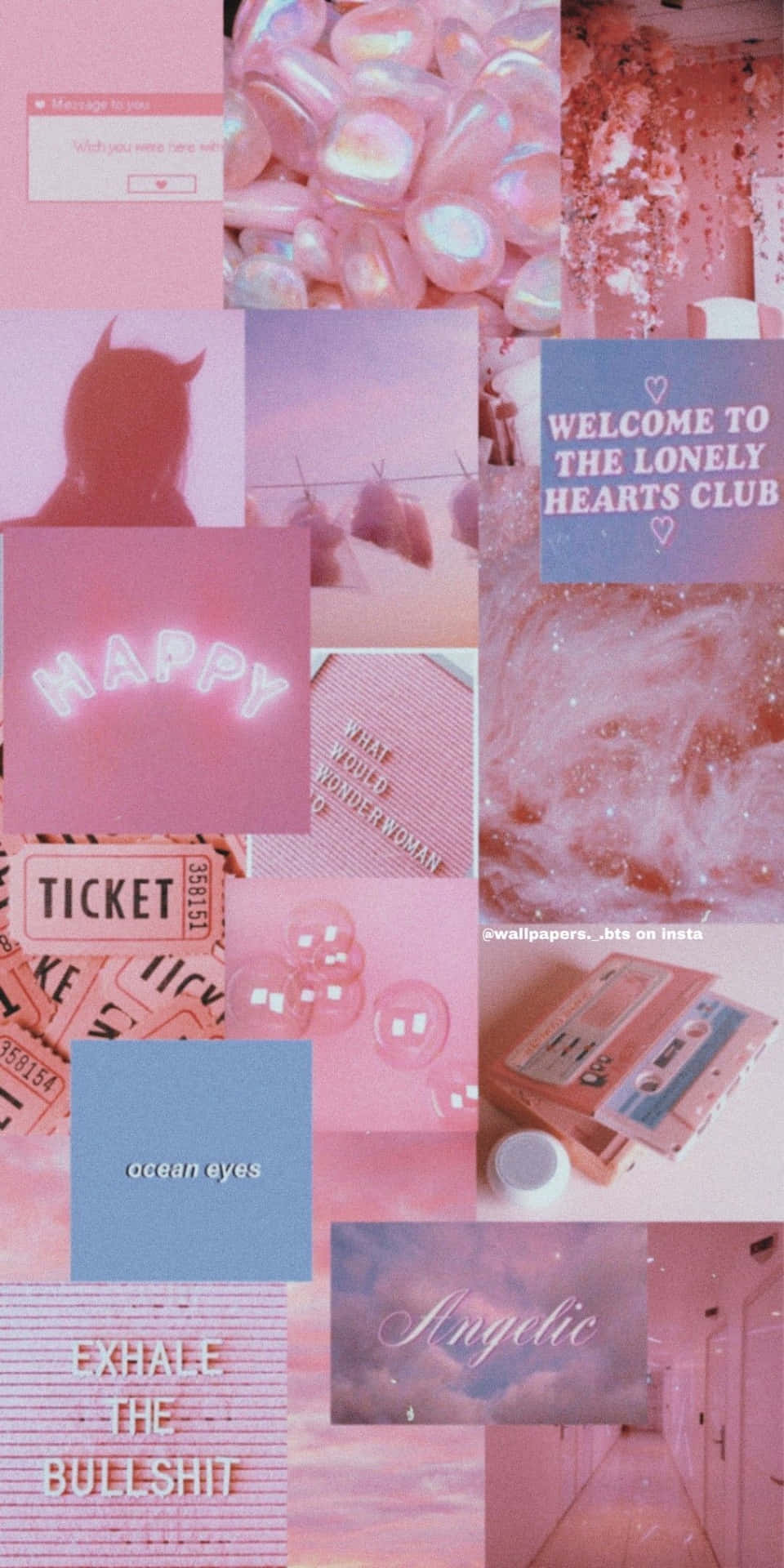 A Colorful, Abstract Collage Of Pink
