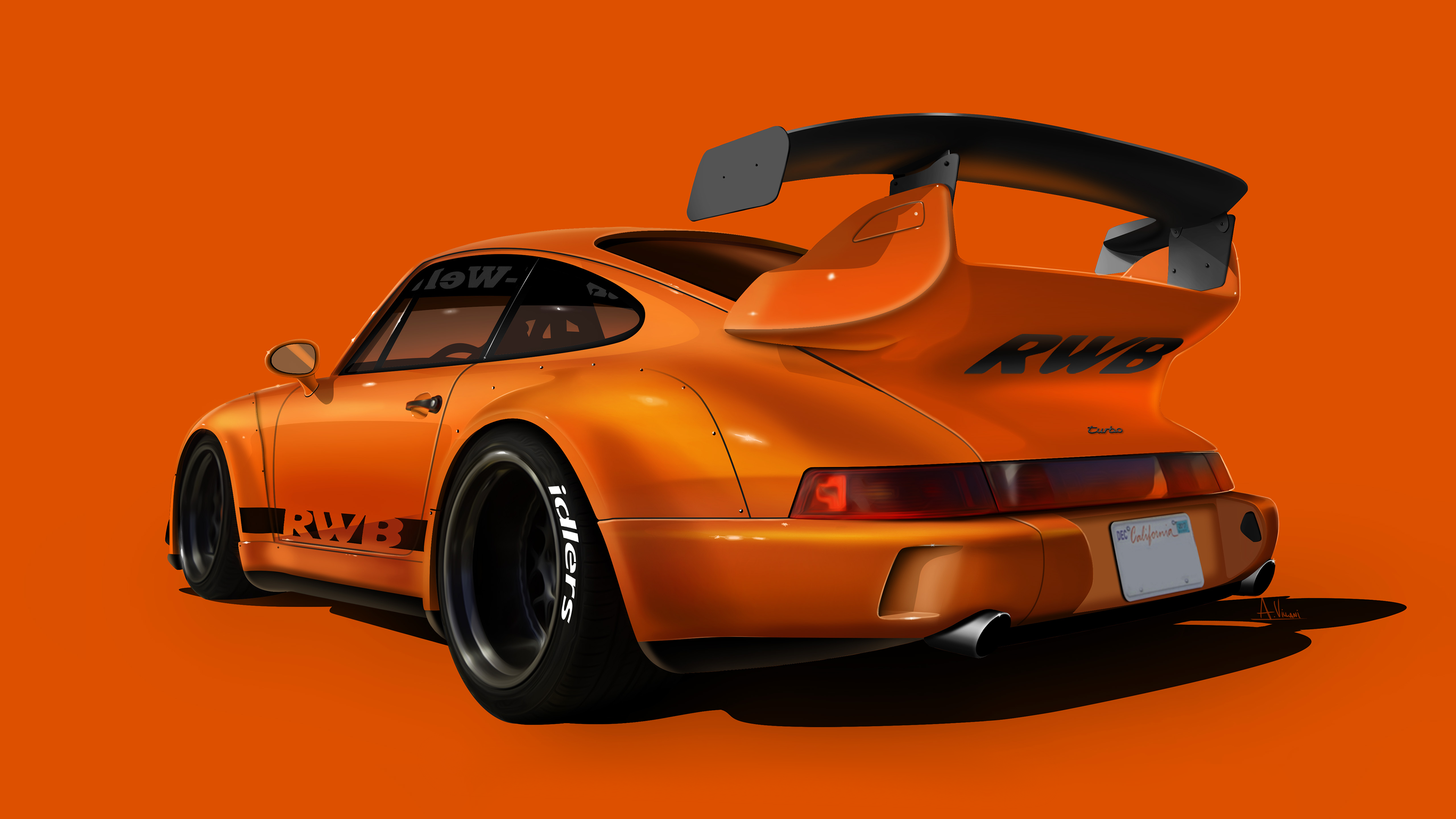 Orange Porsche RWB