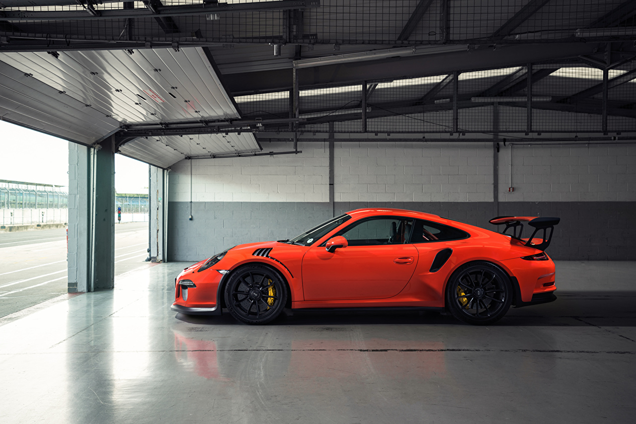Wallpaper Porsche 911 GT3 Orange Side auto