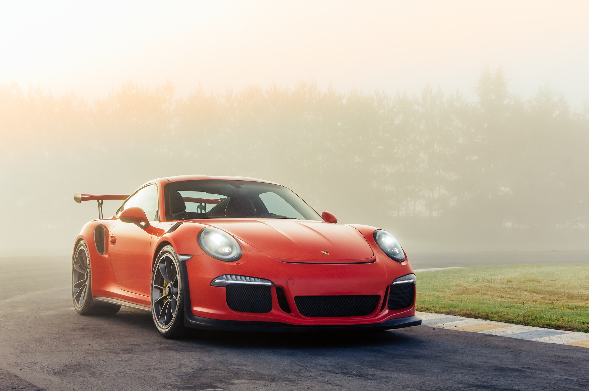 Wallpaper Orange, Porsche 911, GT3 RS