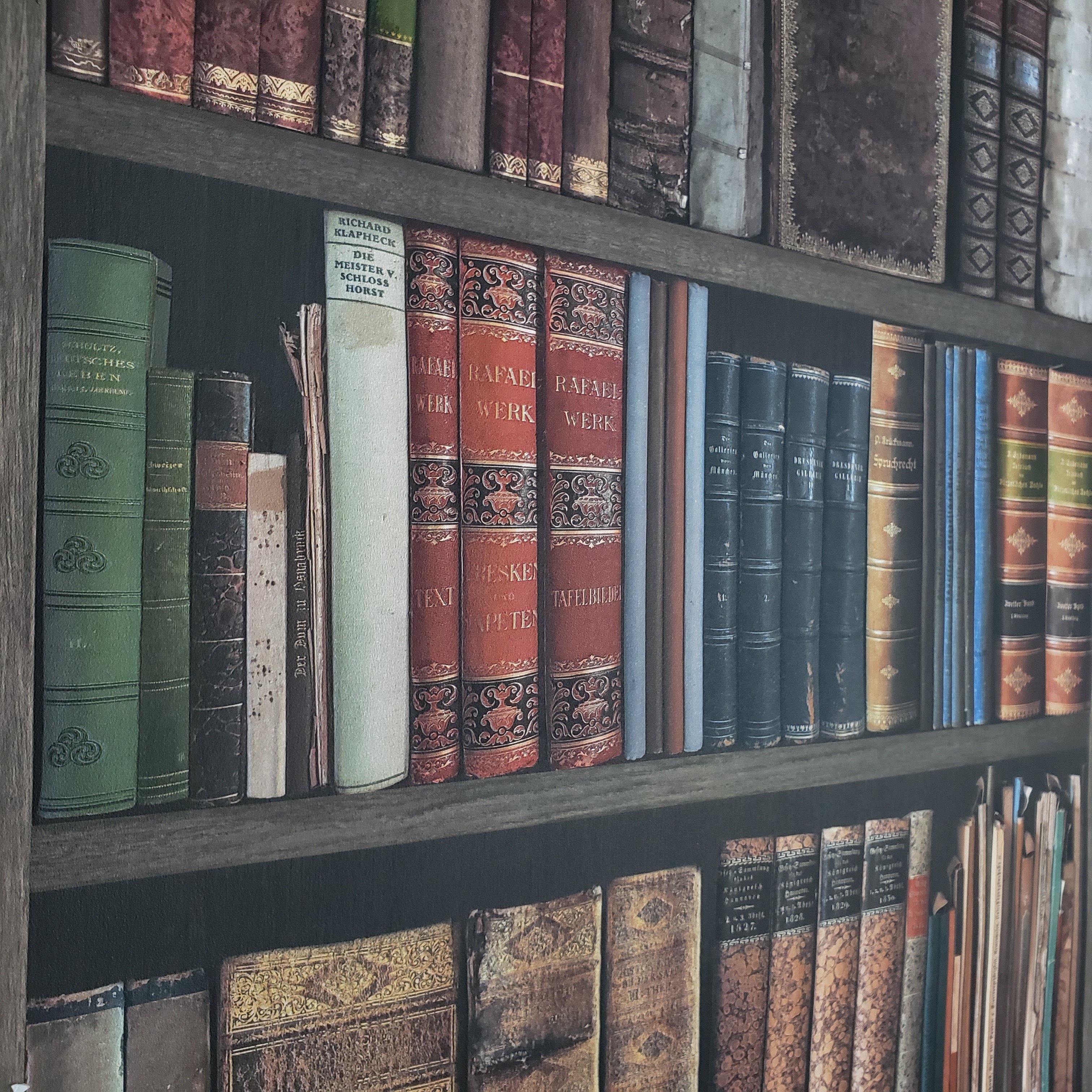 WM93480901 Bookshelf wallpaper antique