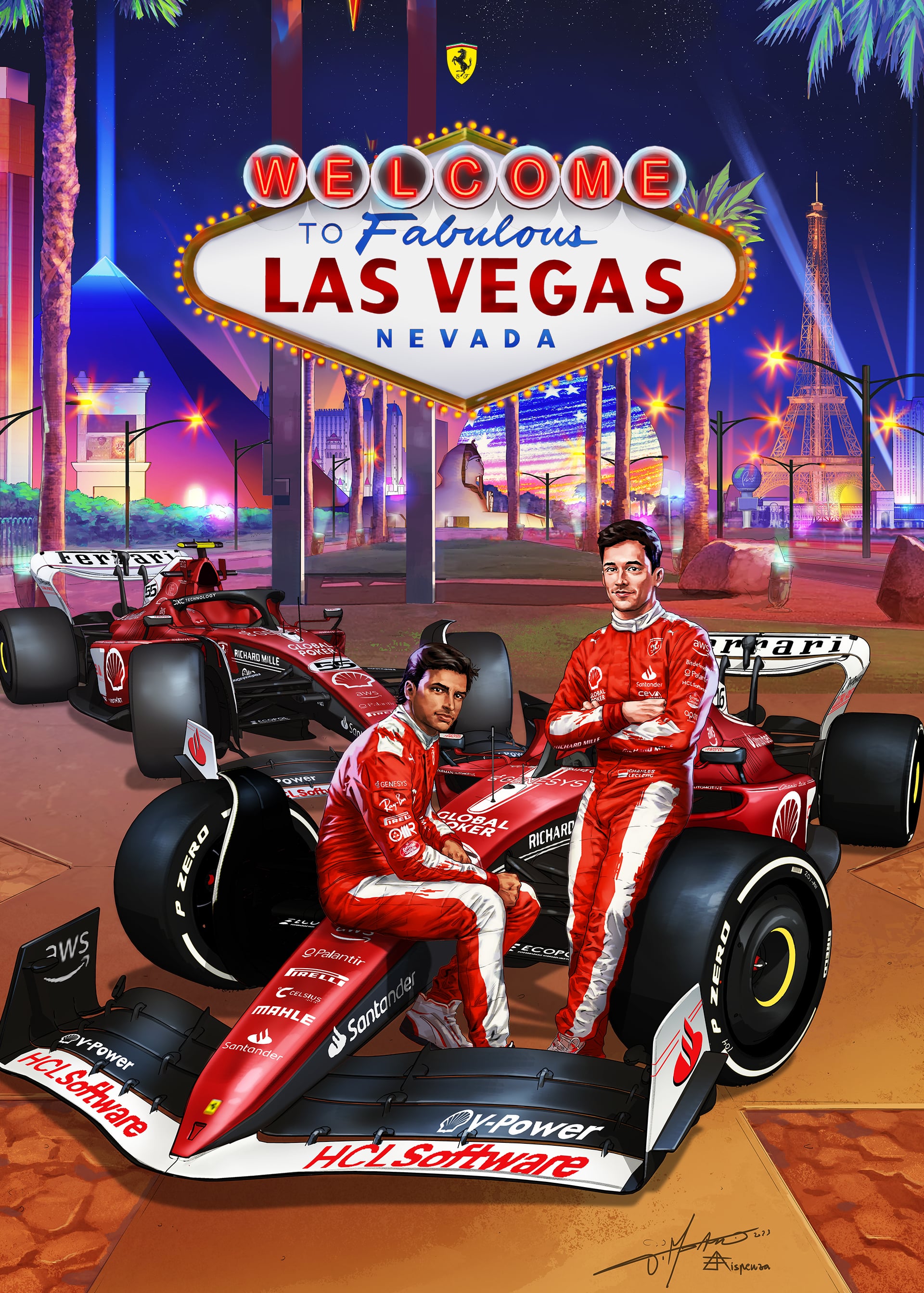 Ferrari poster for the 2023 Las Vegas