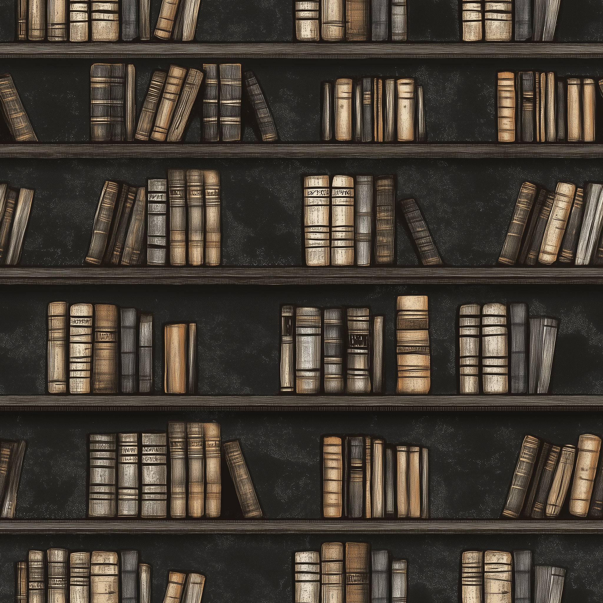 Dark Grey Book Shelf Wallpaper