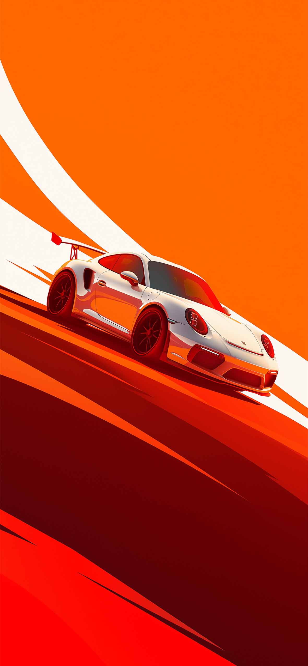 Vibrant Porsche Sports Car Orange