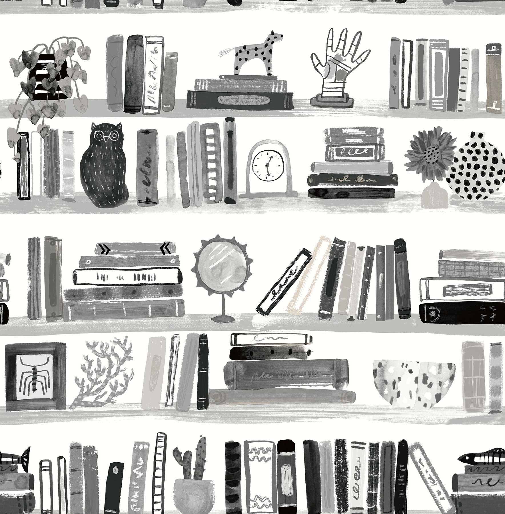 NuWallpaper Painterly Black Shelf