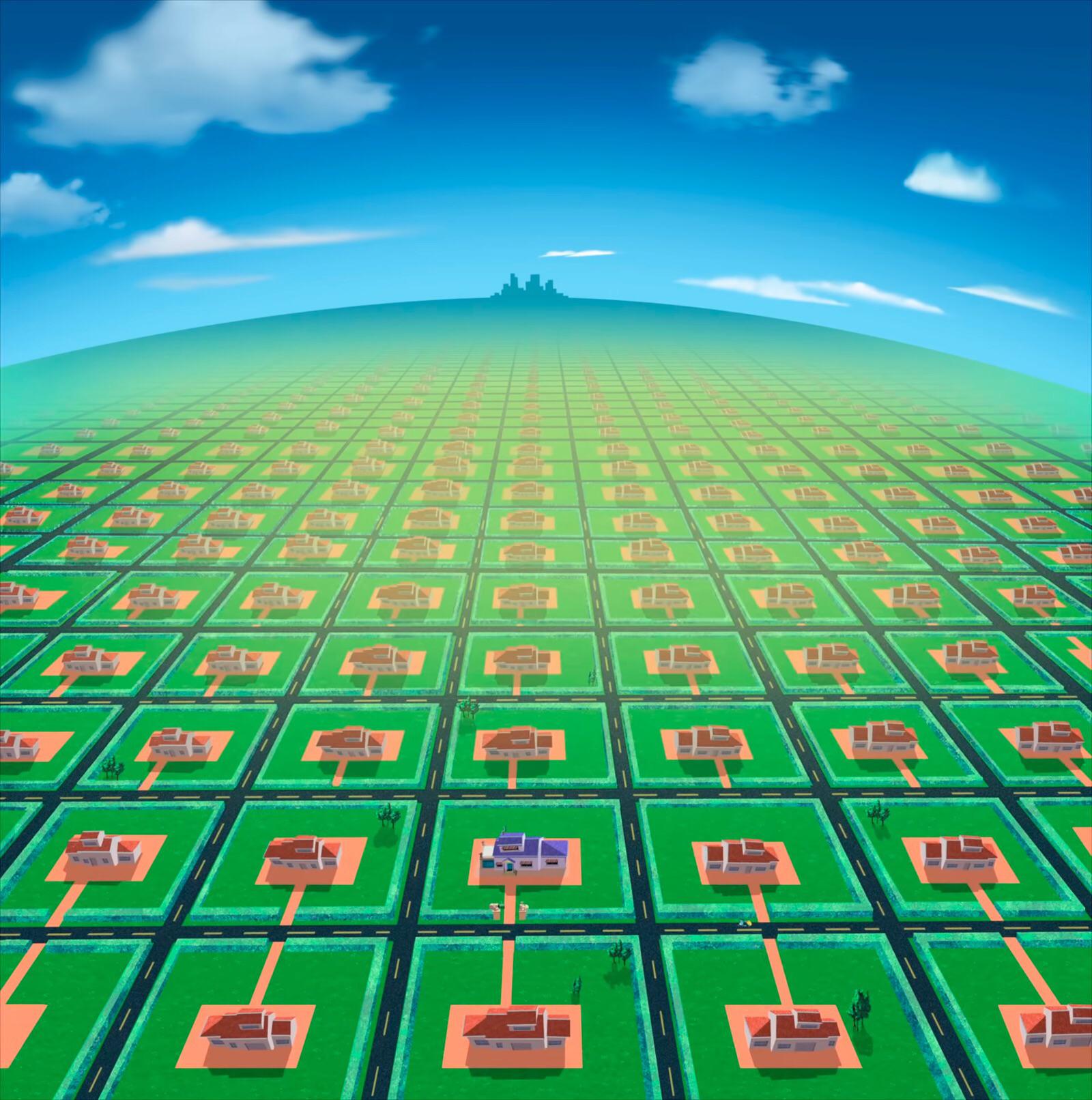 suburbia in French animated series Oggy