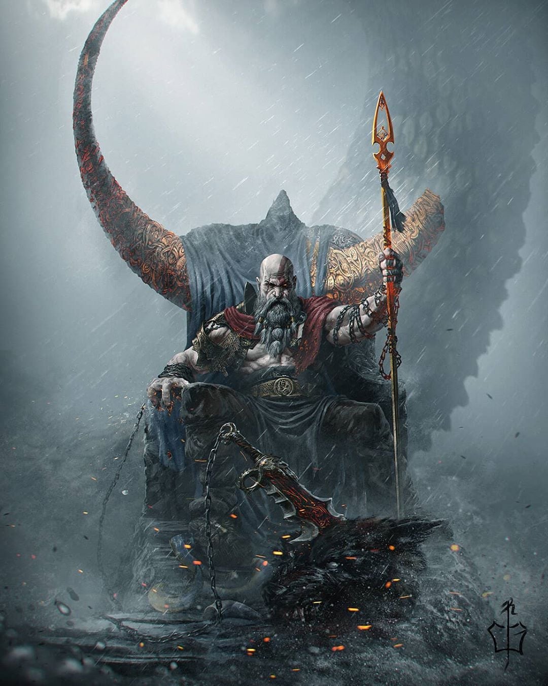 Lord Kratos God of War 2 fanart