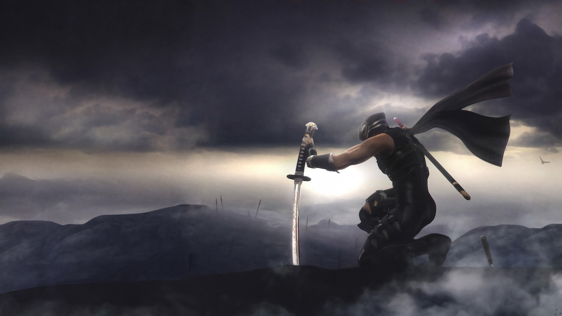 desktop wallpaper: Cloud, Katana, Ninja