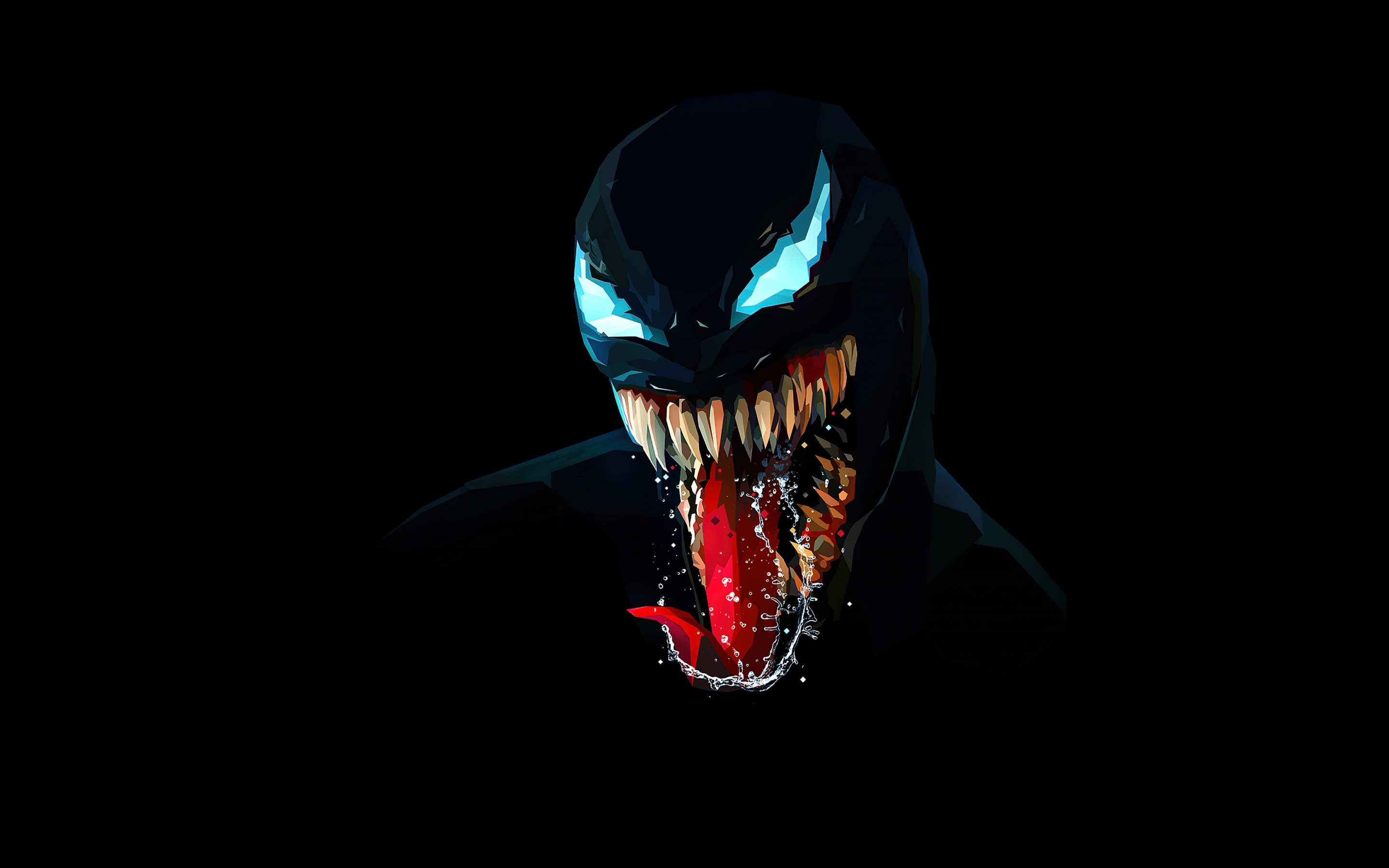 Venom Wallpaper 4K, Low poly, AMOLED