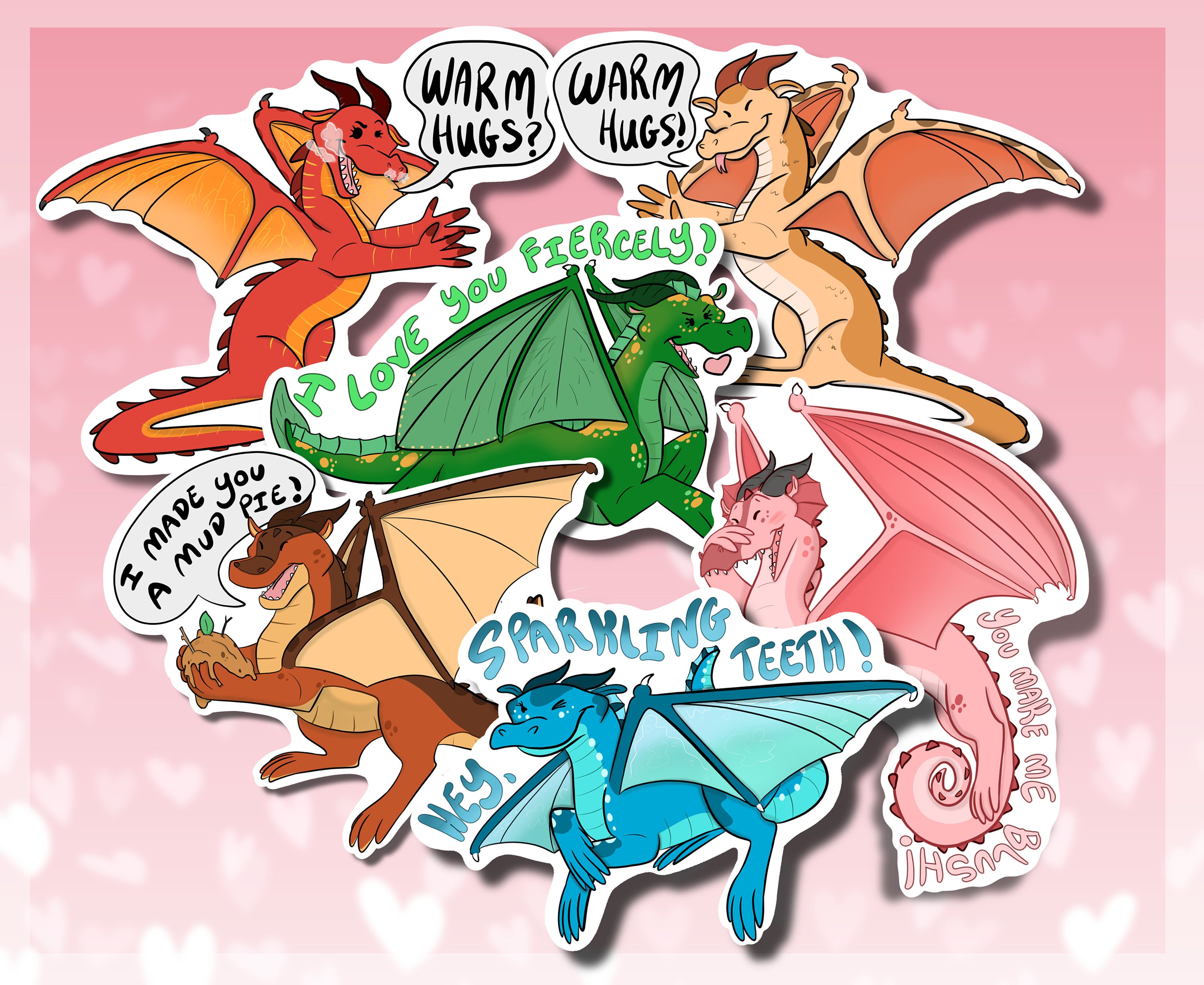 Wings of Fire Valentine Sticker Pack