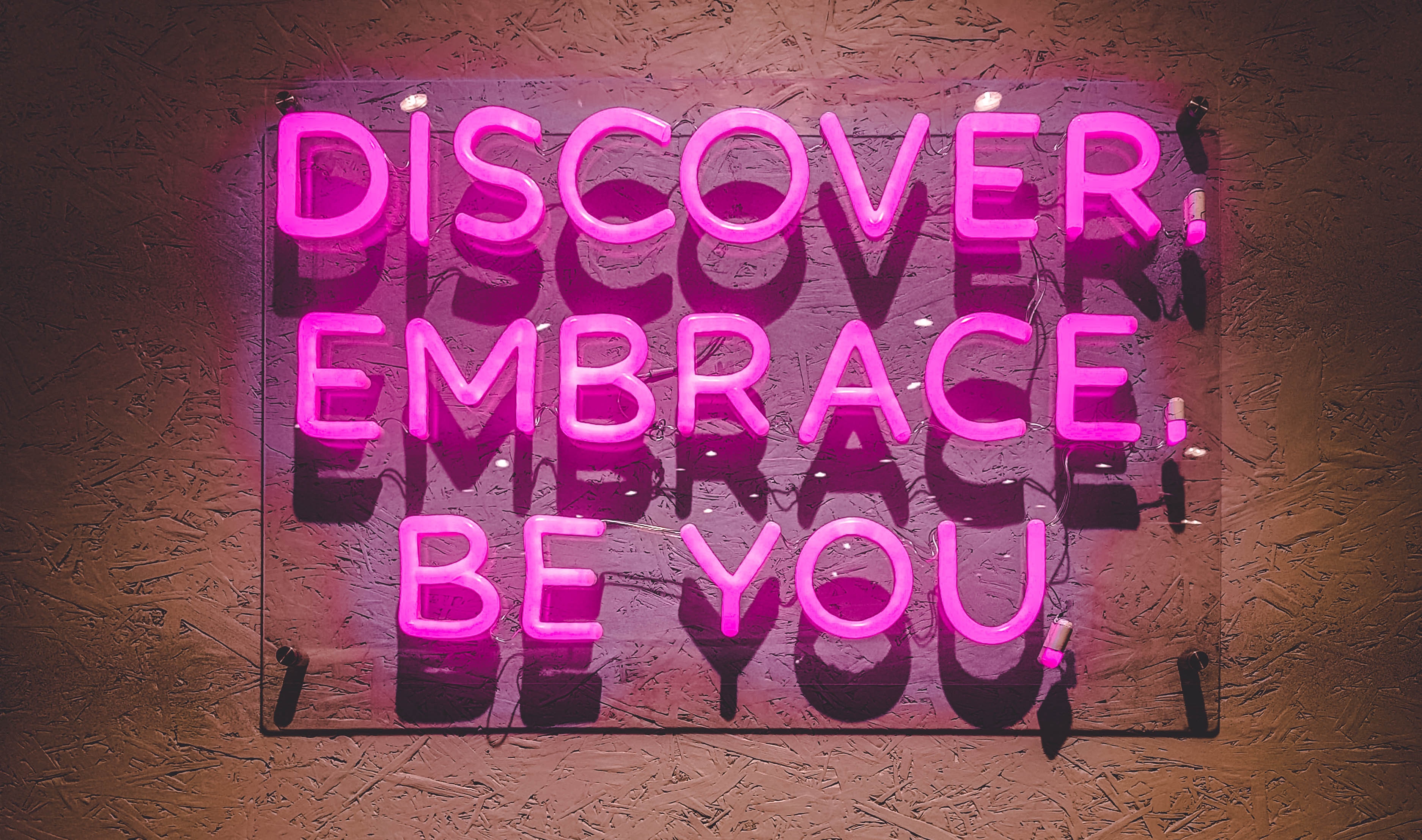 Wallpaper 4K, Embrace, Be You, Pink, Neon