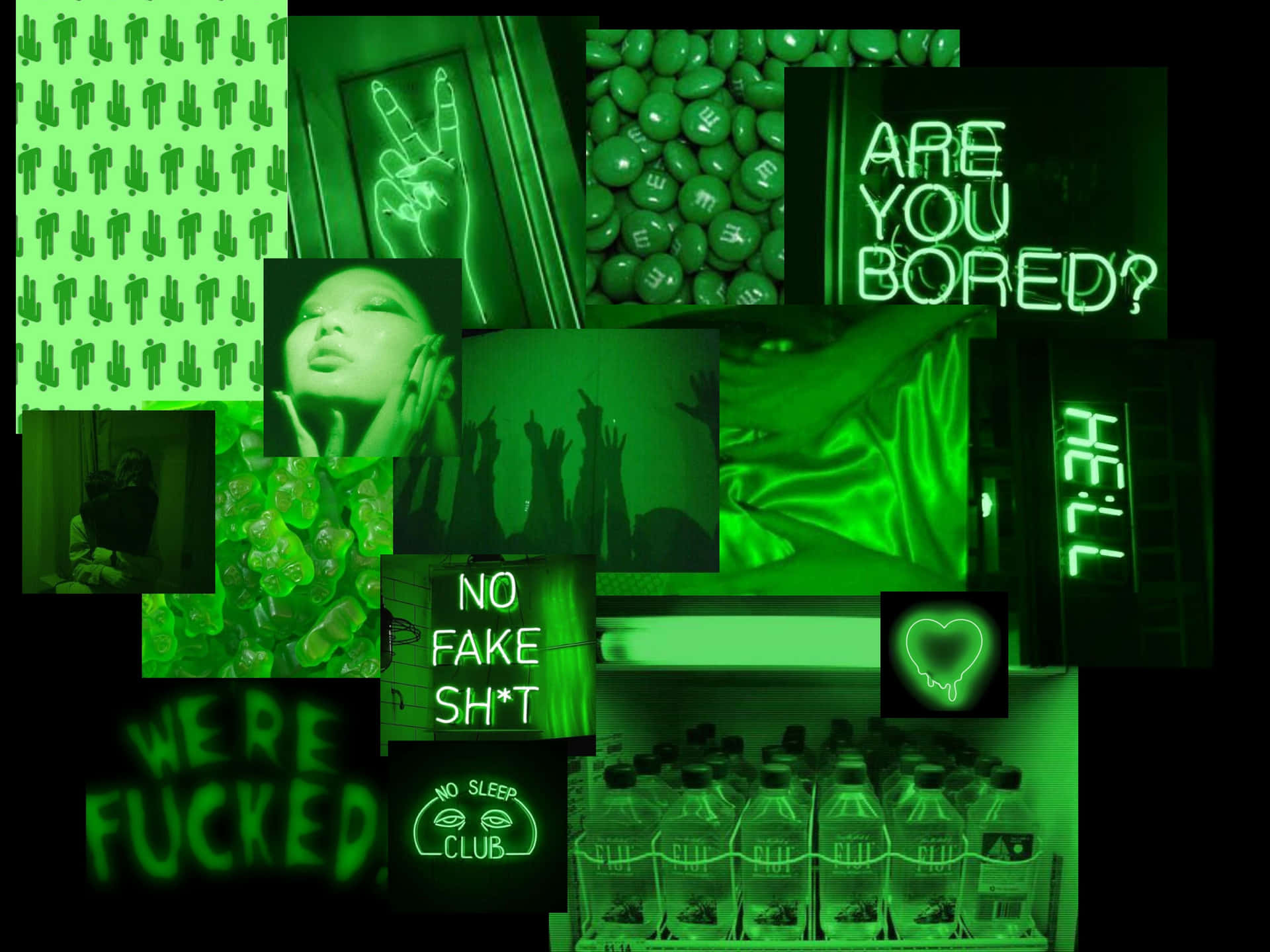 Neon Green Aesthetic Desktop Wallpaper